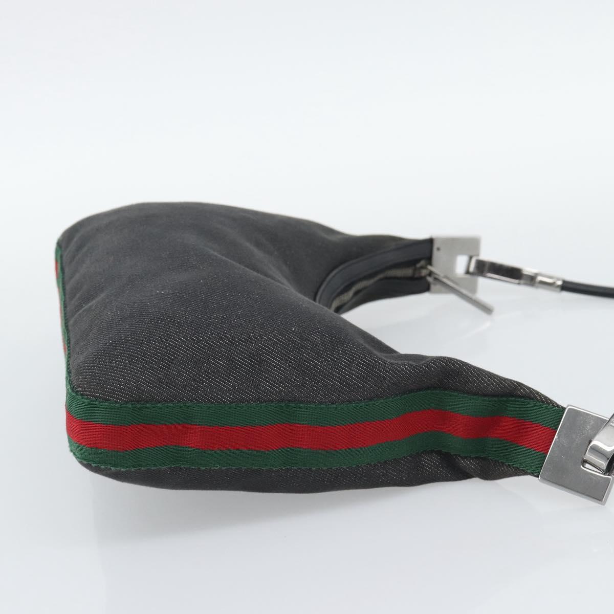 GUCCI Shoulder Bag Canvas Black Silver 01233 Auth ep15337