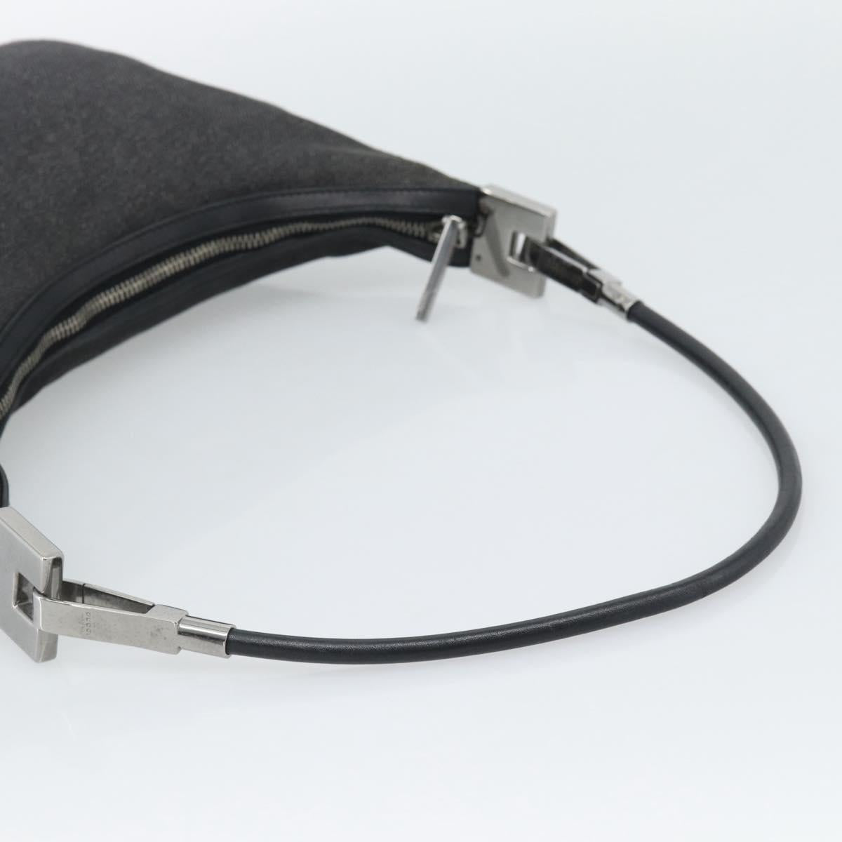 GUCCI Shoulder Bag Canvas Black Silver 01233 Auth ep15337