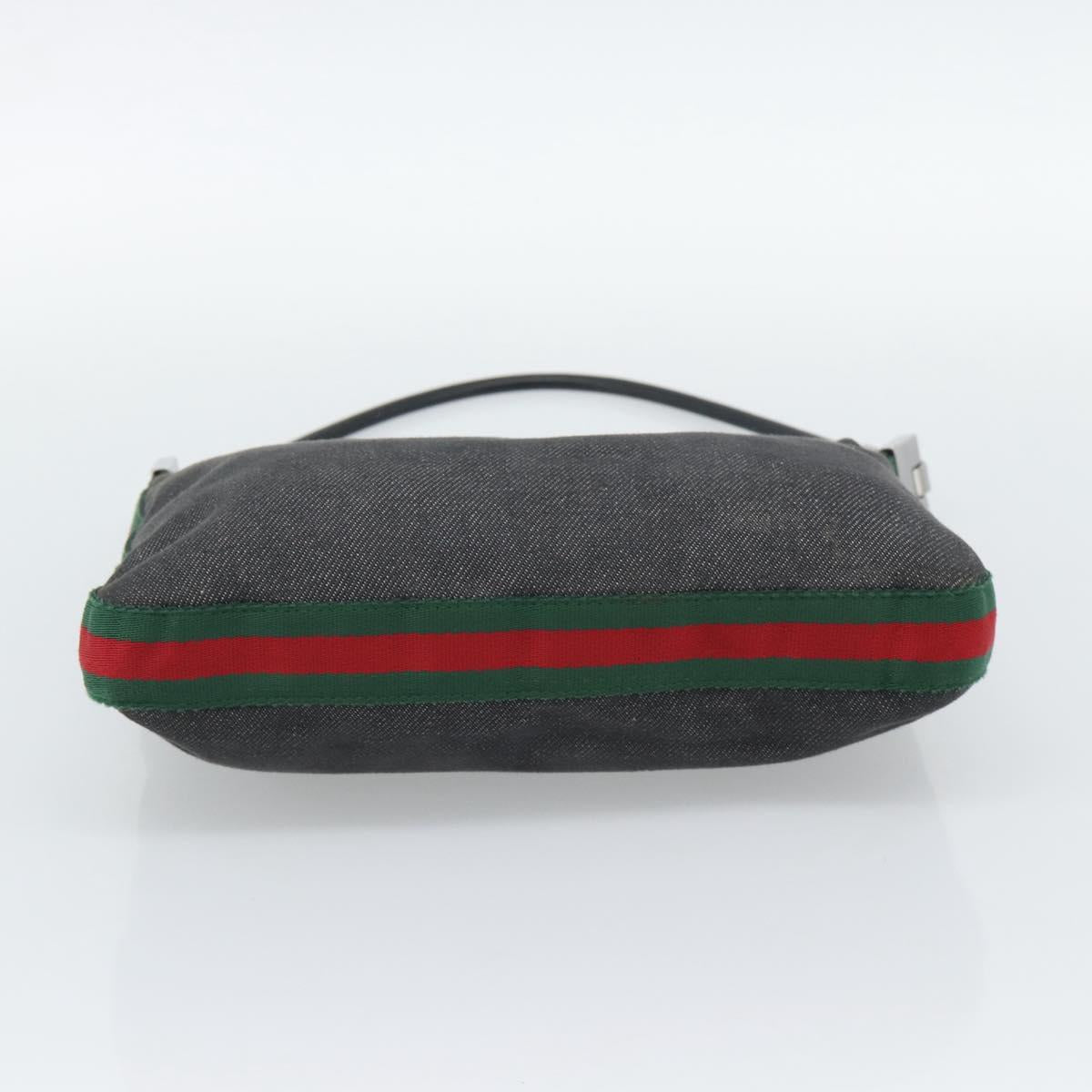 GUCCI Shoulder Bag Canvas Black Silver 01233 Auth ep15337