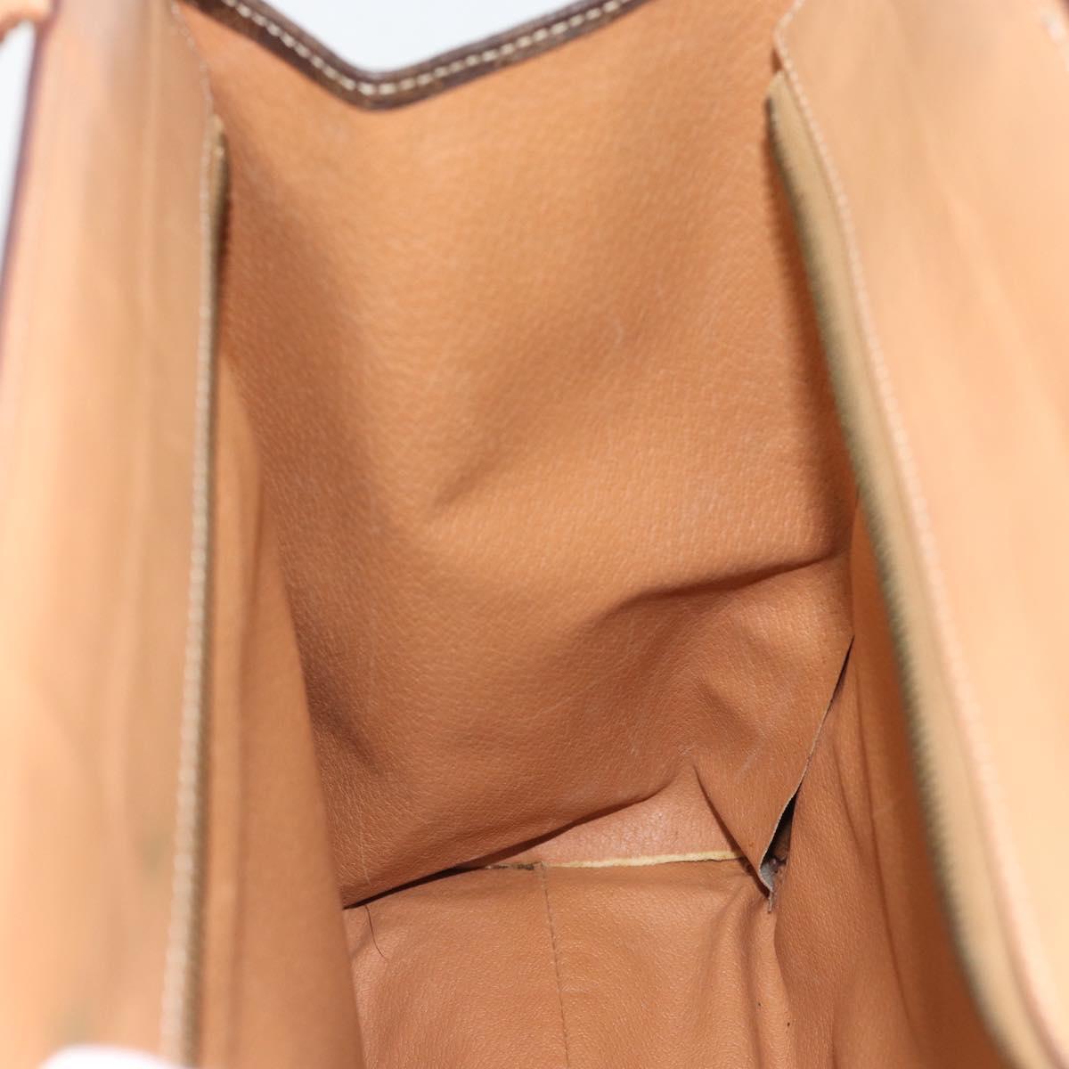 CELINE Macadam Tote Bag PVC Leather Brown Gold Tone Auth ep15343