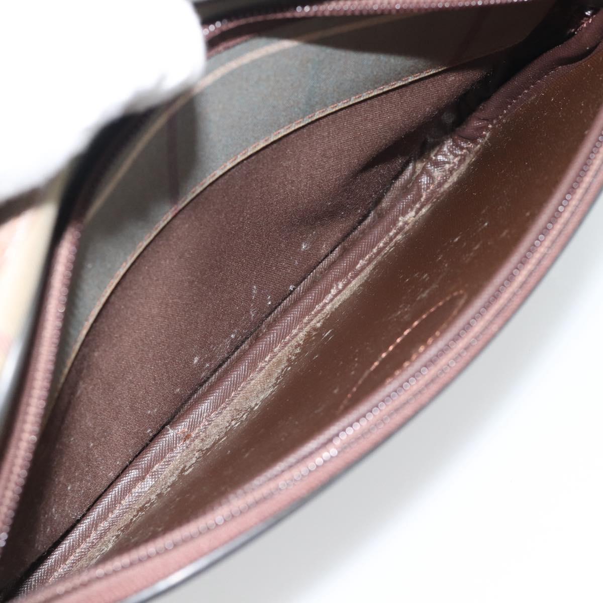 Burberrys Nova Check Shoulder Bag Canvas Beige Gold Tone Auth ep15344