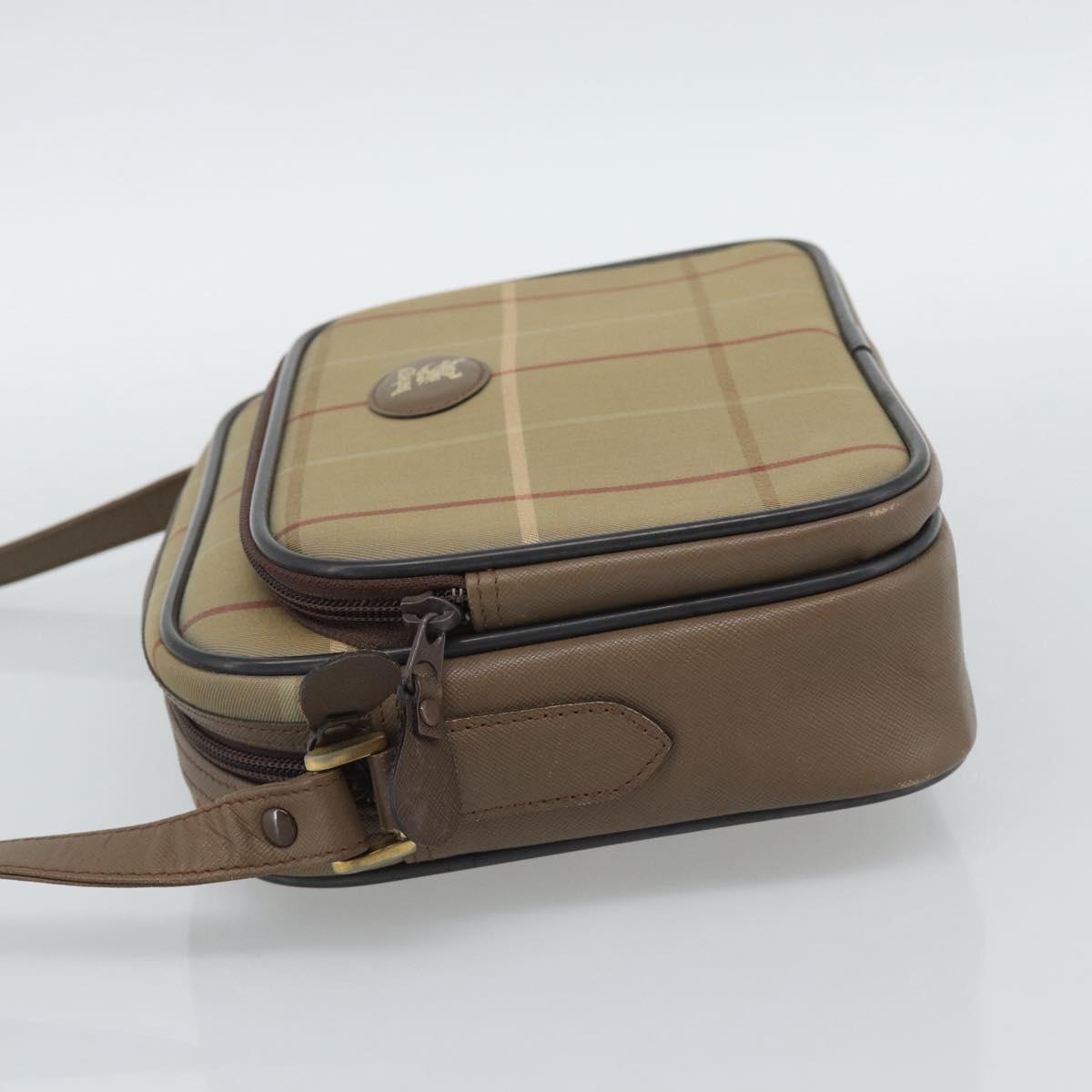 Burberrys Nova Check Shoulder Bag Canvas Beige Gold Tone Auth ep15344