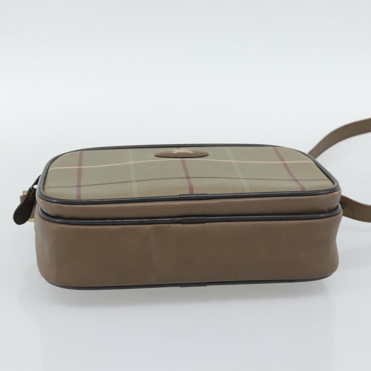 Burberrys Nova Check Shoulder Bag Canvas Beige Gold Tone Auth ep15344