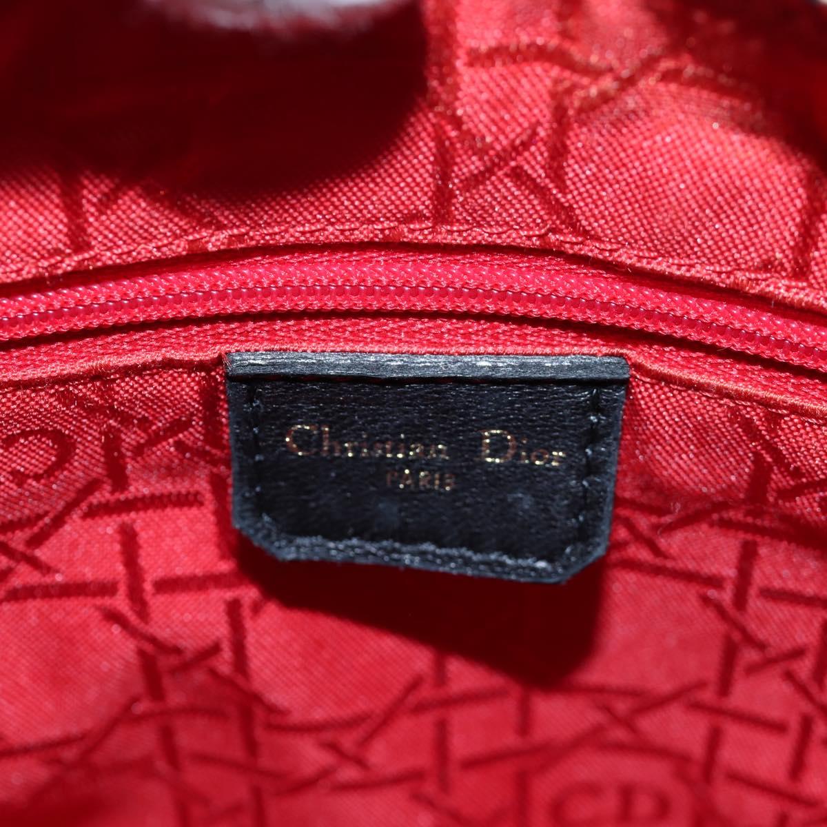 Christian Dior Canage Lady Dior Hand Bag Lamb Skin 2way Black Auth ep15345SAM