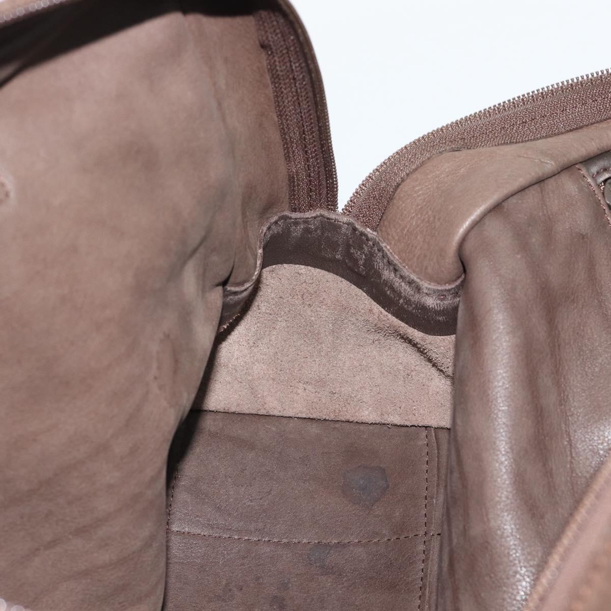LOEWE Hand Bag Suede Brown Gold Tone Auth ep15349