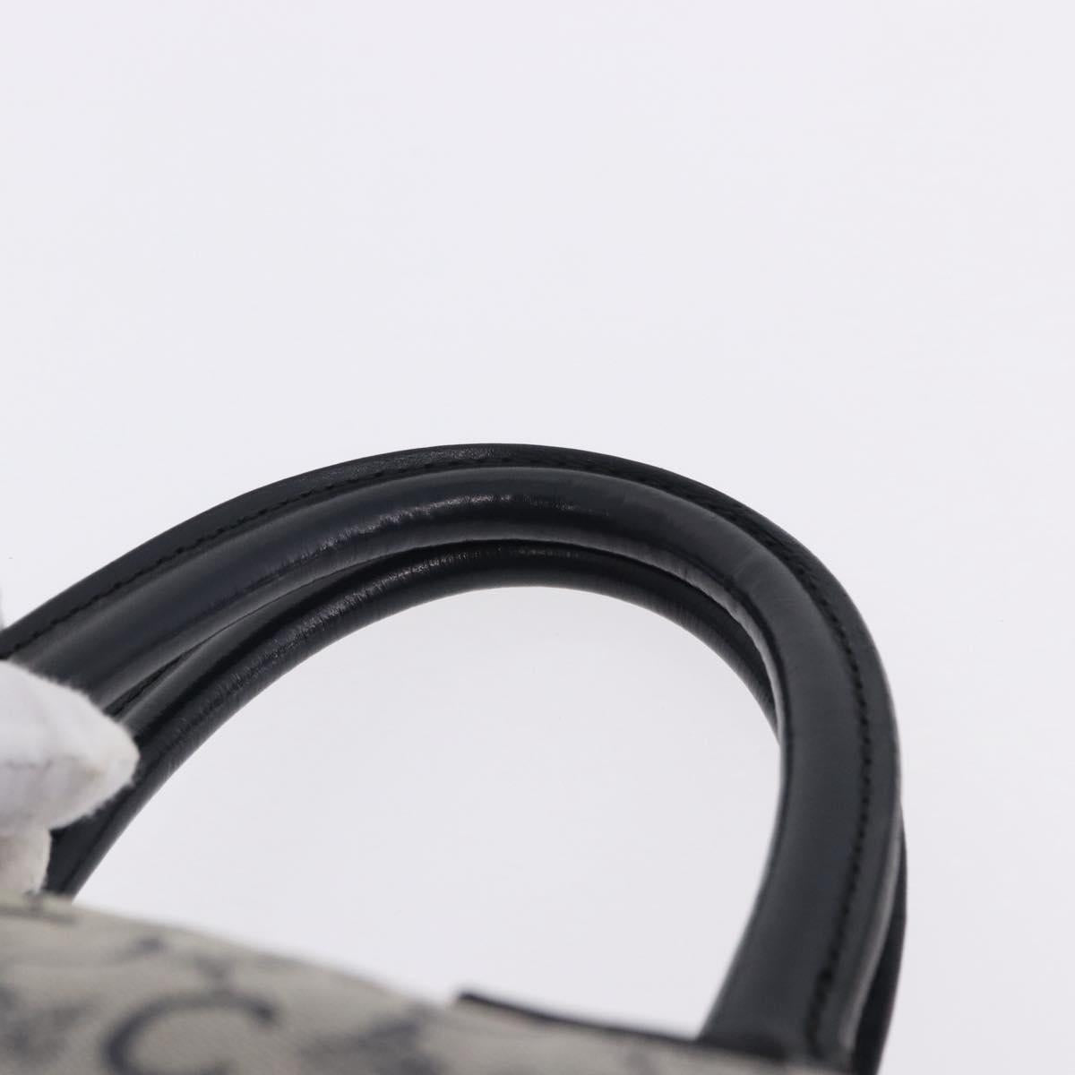 CELINE C Sulky Boston Bag Canvas Navy Gold Tone Auth ep15354