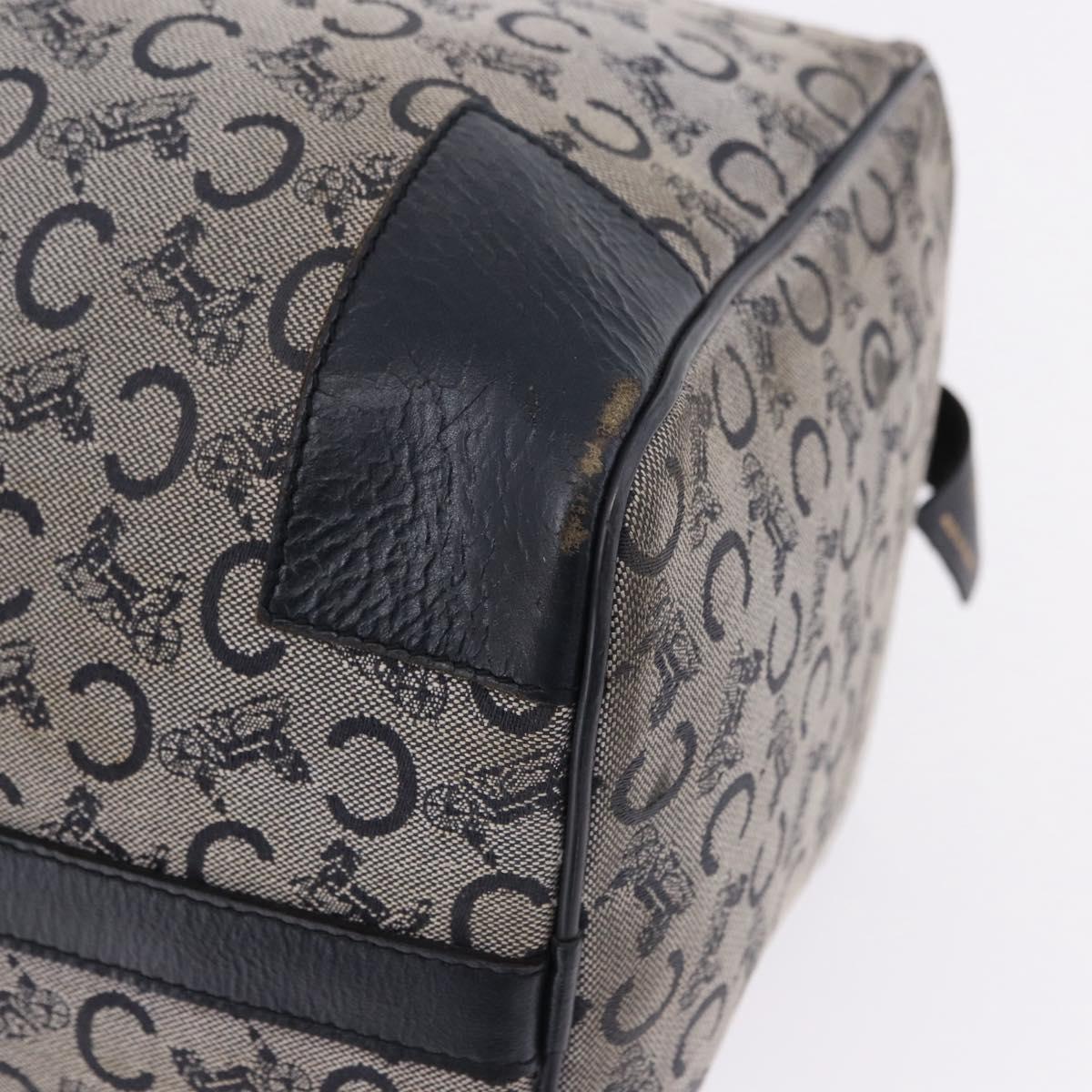 CELINE C Sulky Boston Bag Canvas Navy Gold Tone Auth ep15354