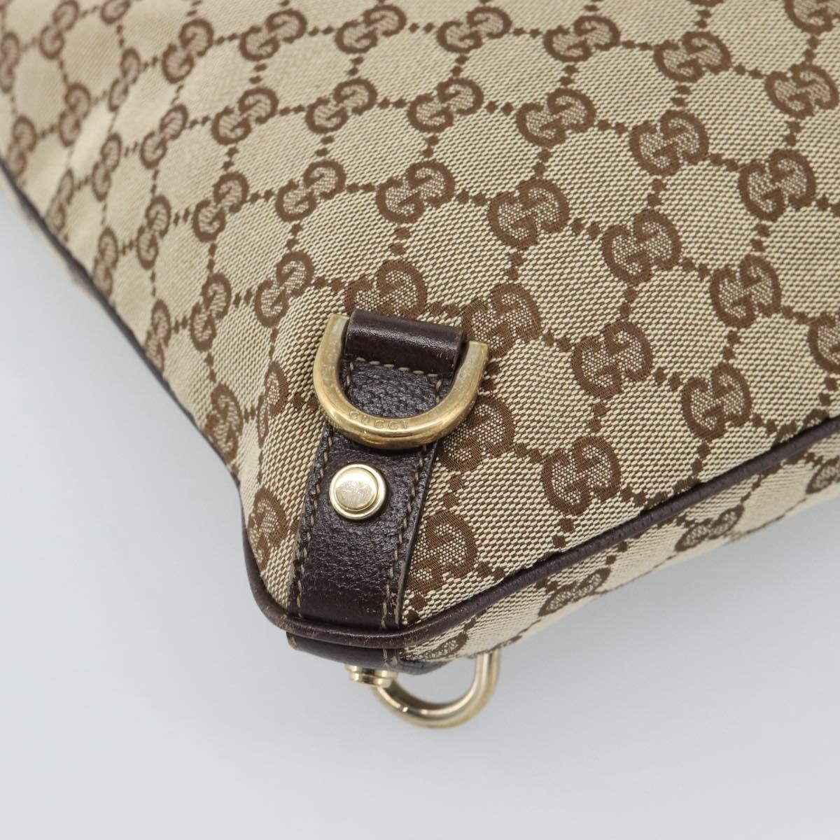 GUCCI GG Canvas Shoulder Bag Beige Gold Tone 131326 Auth ep15356A