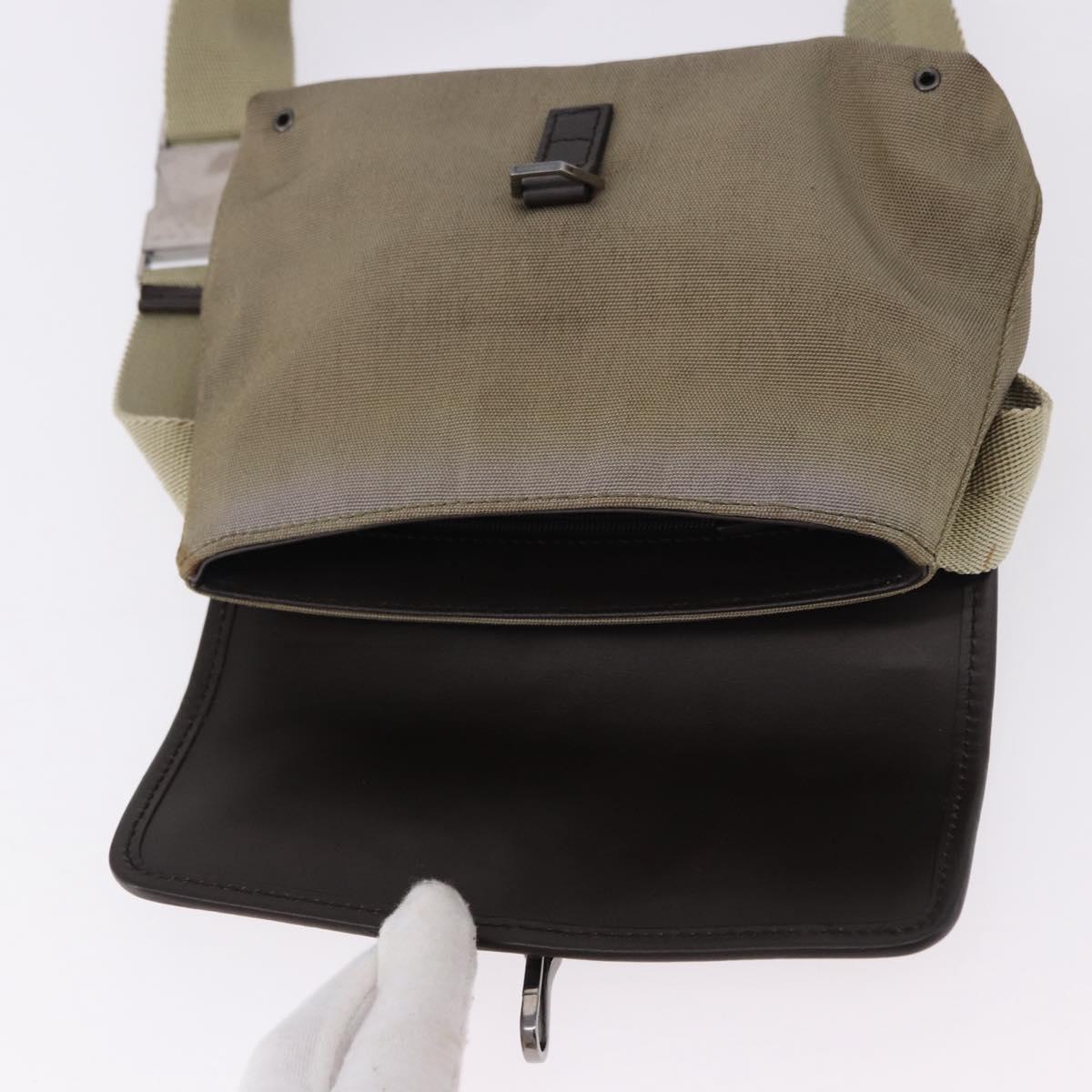 GUCCI Waist Bag Canvas Beige Silver 92543 Auth ep15357