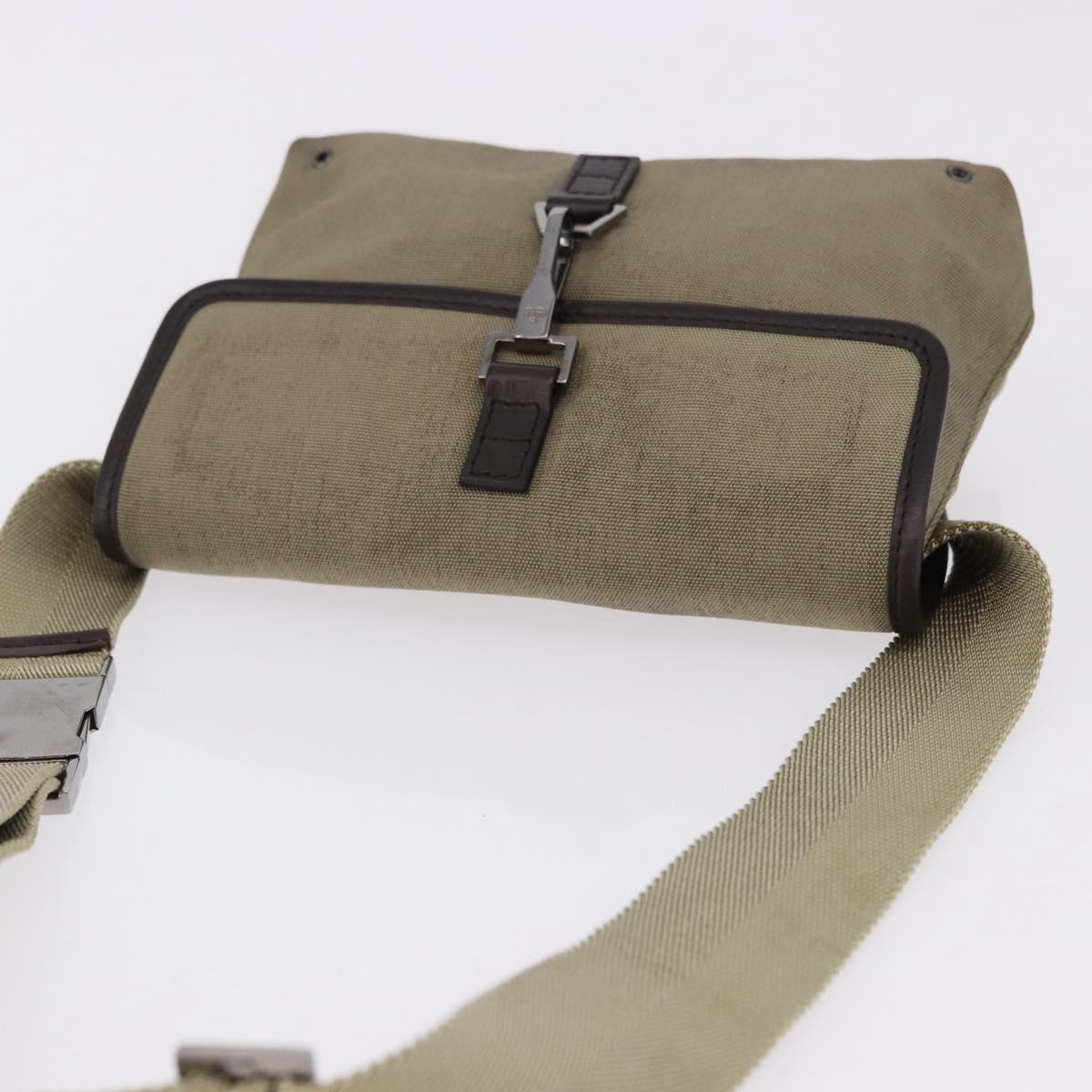 GUCCI Waist Bag Canvas Beige Silver 92543 Auth ep15357