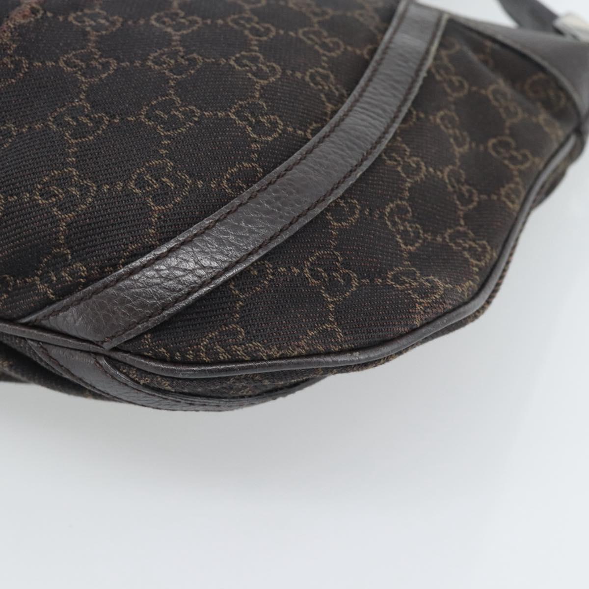GUCCI GG Canvas Shoulder Bag Outlet Brown Silver 265691 Auth ep15359