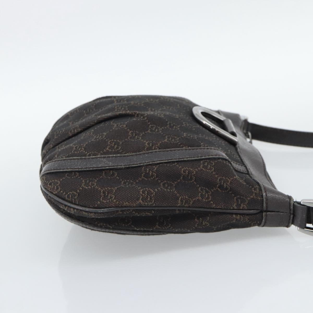 GUCCI GG Canvas Shoulder Bag Outlet Brown Silver 265691 Auth ep15359