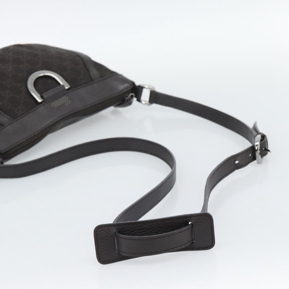 GUCCI GG Canvas Shoulder Bag Outlet Brown Silver 265691 Auth ep15359