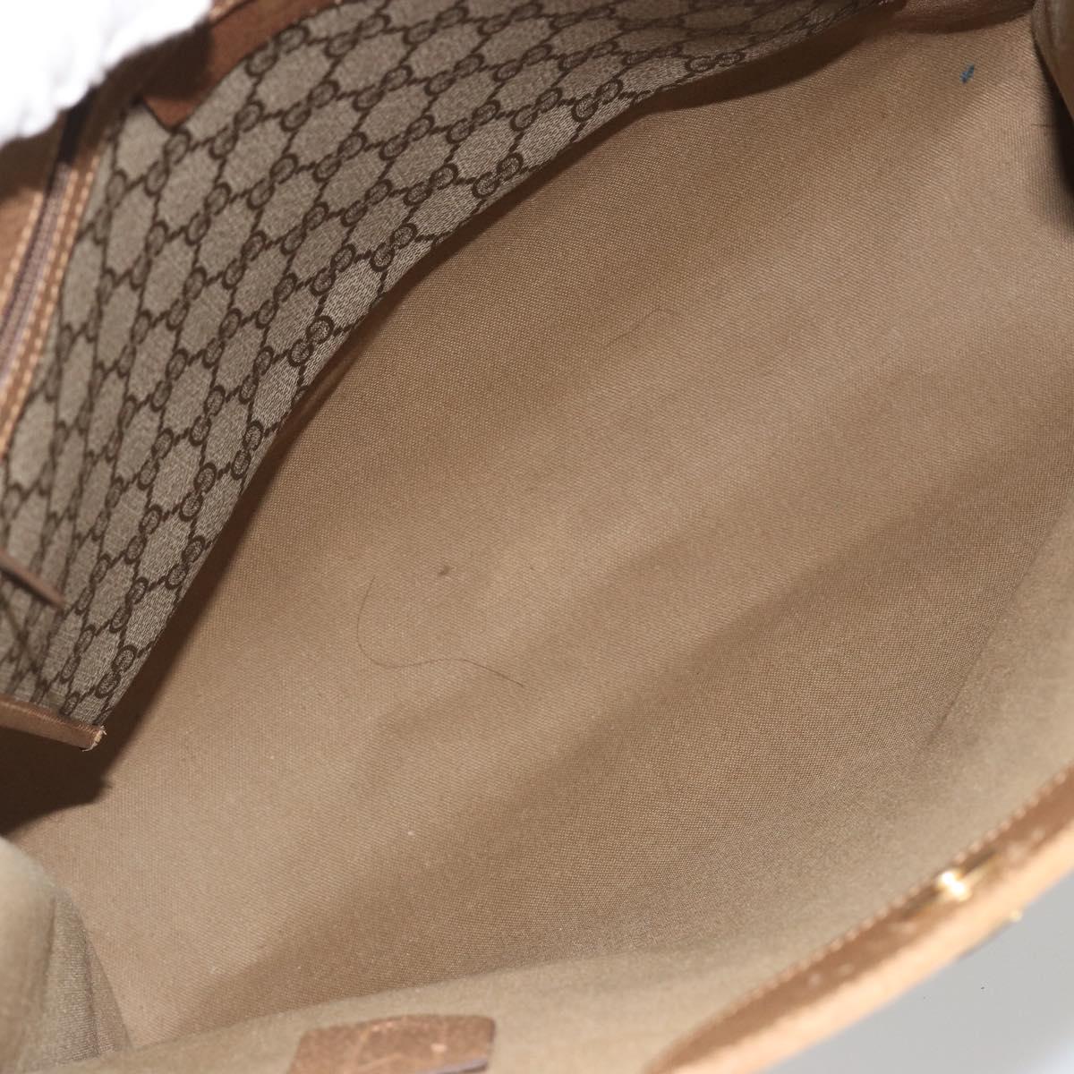 GUCCI GG Supreme Tote Bag PVC Leather Beige Gold Tone 56 02 998 Auth ep15360