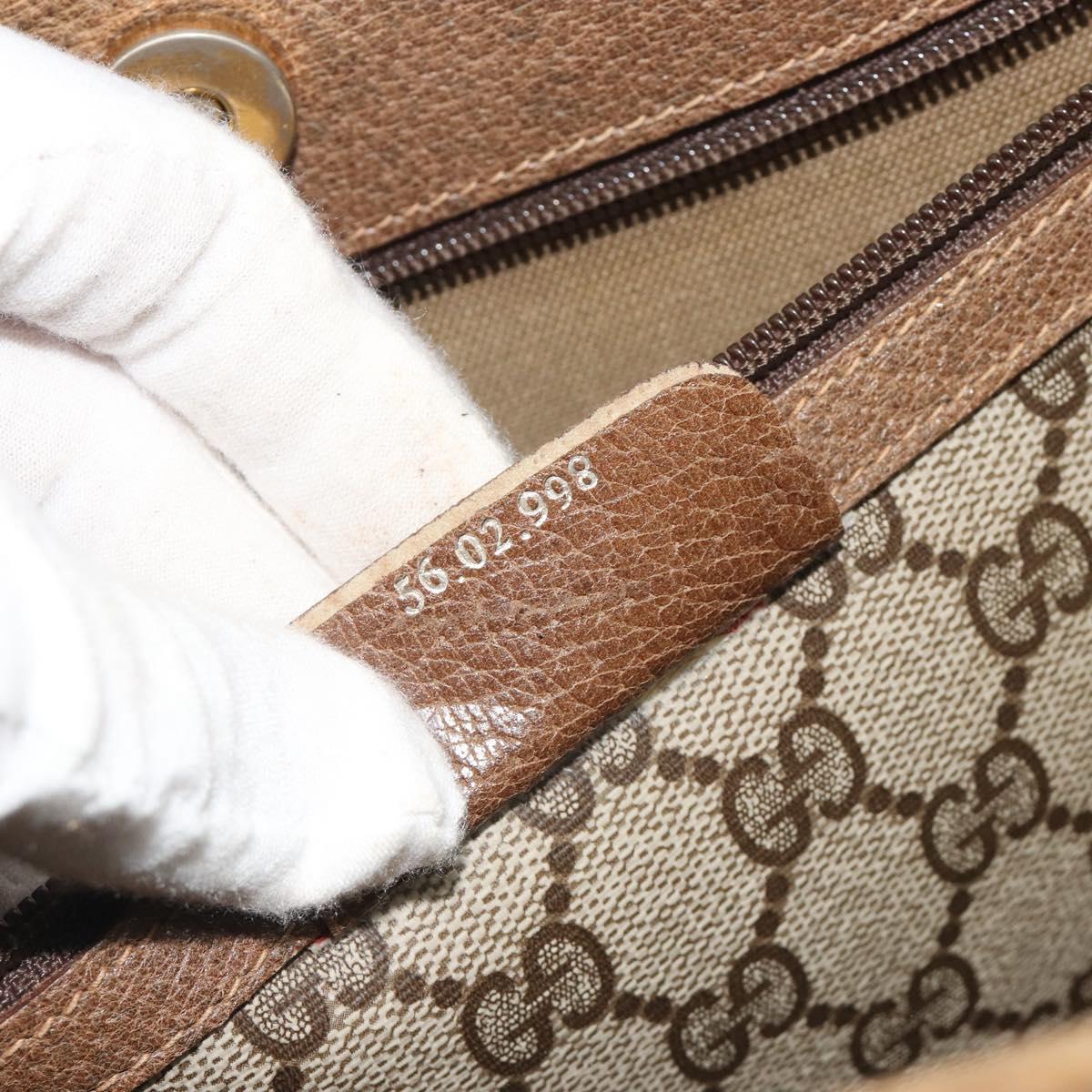 GUCCI GG Supreme Tote Bag PVC Leather Beige Gold Tone 56 02 998 Auth ep15360
