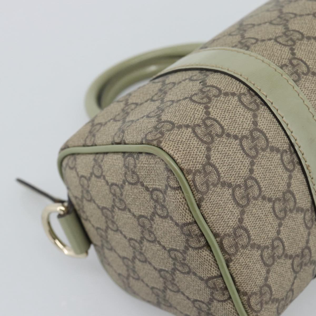 GUCCI GG Supreme Hand Bag PVC Leather Beige Gold Tone 193604 Auth ep15362A