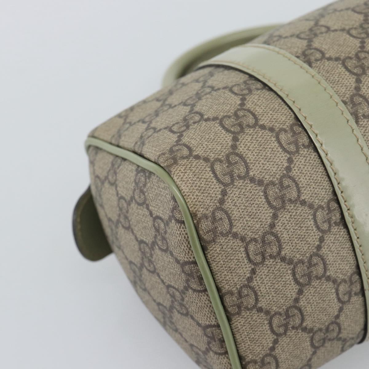 GUCCI GG Supreme Hand Bag PVC Leather Beige Gold Tone 193604 Auth ep15362A