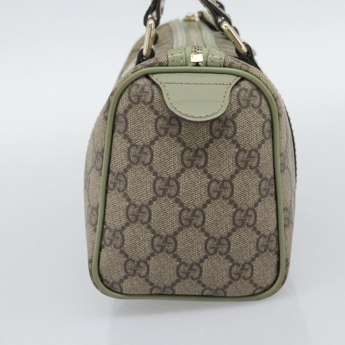GUCCI GG Supreme Hand Bag PVC Leather Beige Gold Tone 193604 Auth ep15362A