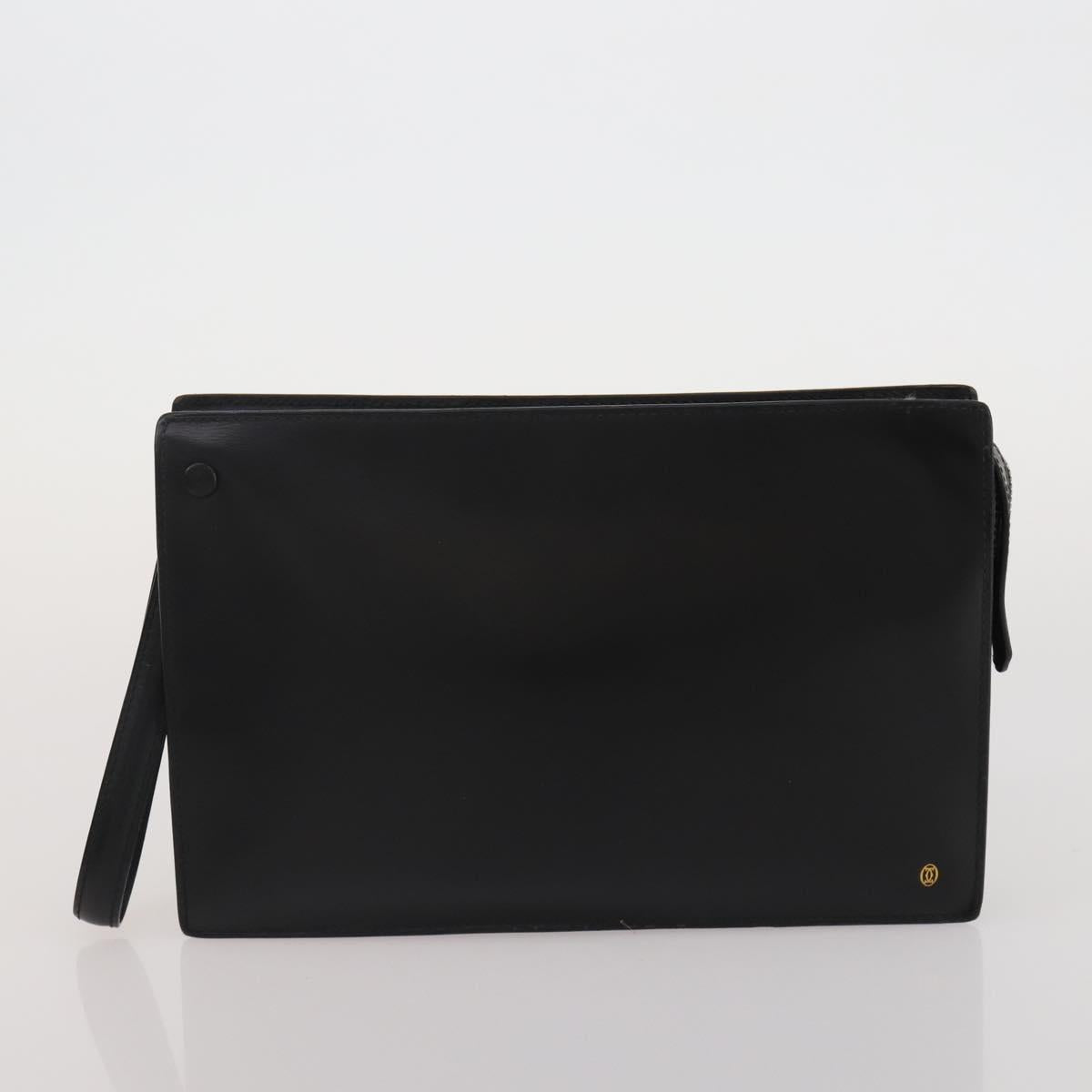 LOUIS VUITTON Gucci Cartier Pouch Hand Bag Leather PVC 3 Set Black Auth ep15365