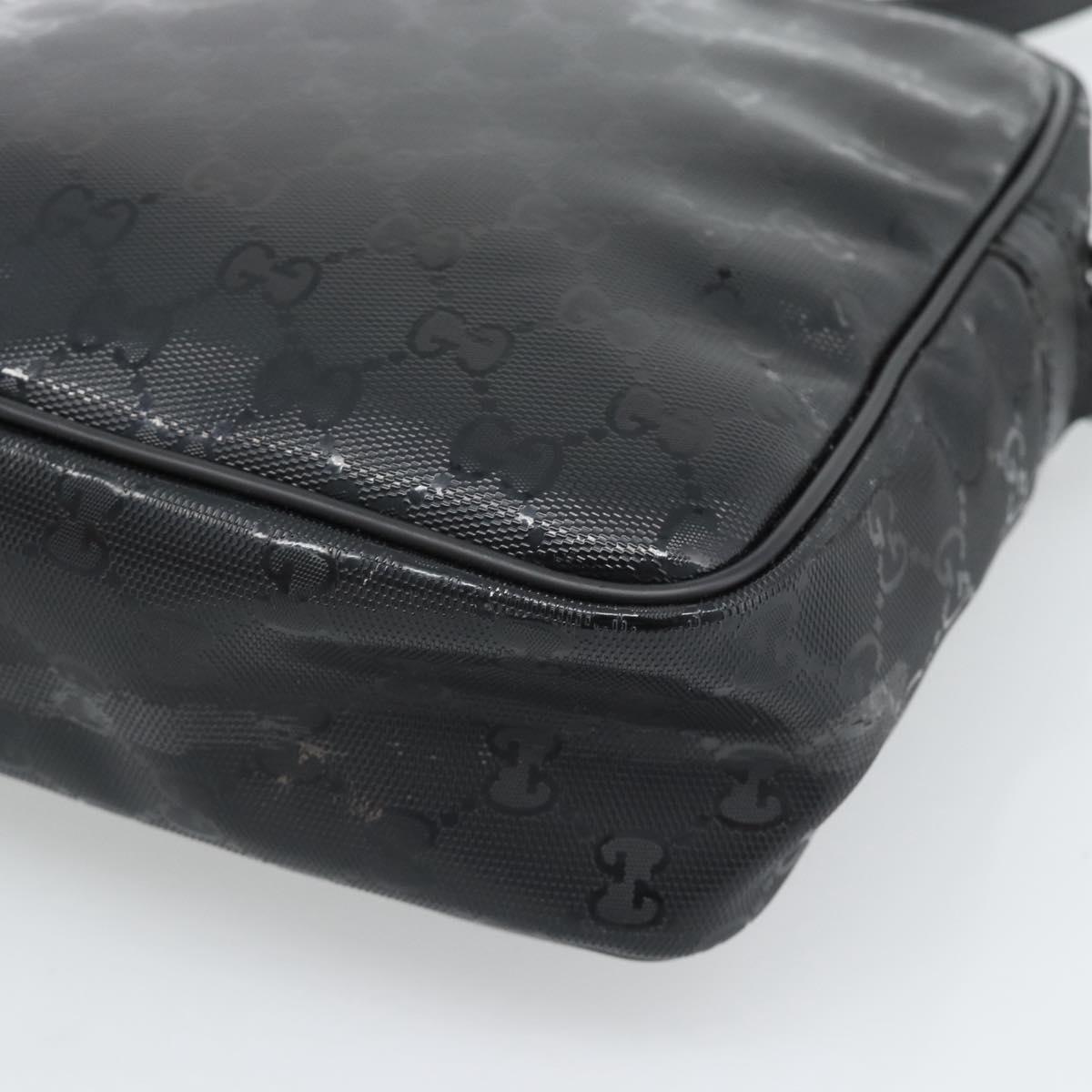 GUCCI GG Implementation Shoulder Bag PVC Black Silver 233268 Auth ep15366A