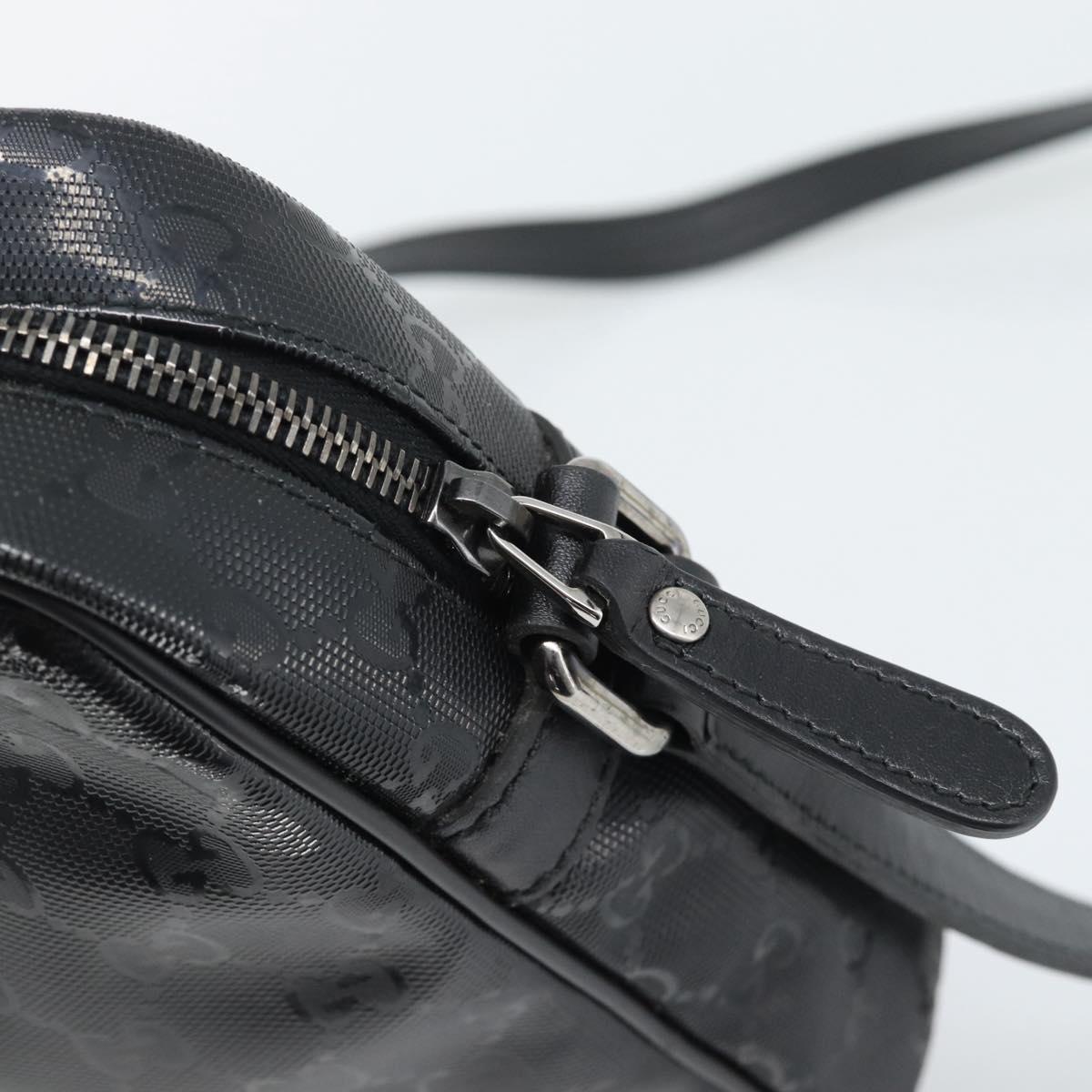 GUCCI GG Implementation Shoulder Bag PVC Black Silver 233268 Auth ep15366A