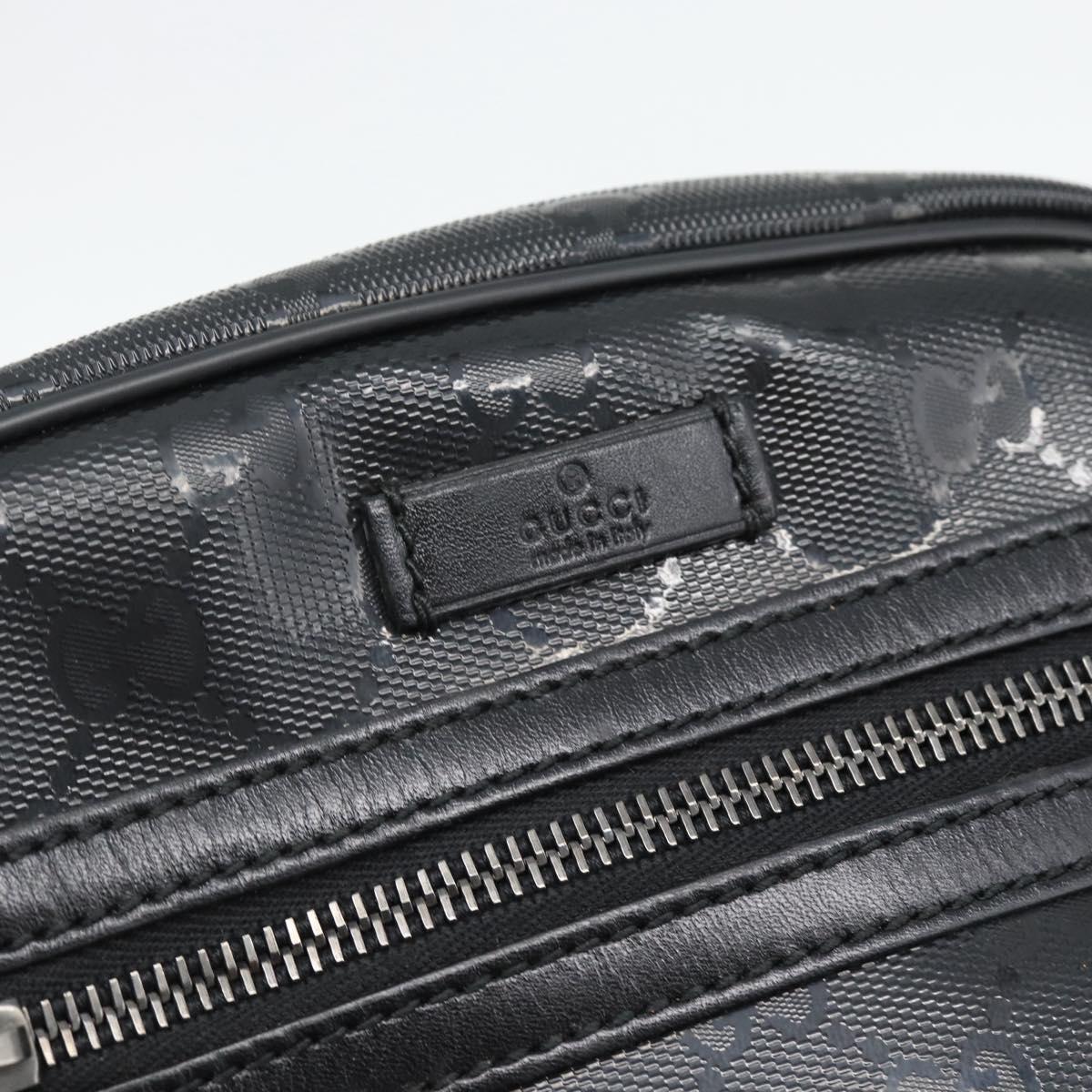 GUCCI GG Implementation Shoulder Bag PVC Black Silver 233268 Auth ep15366A