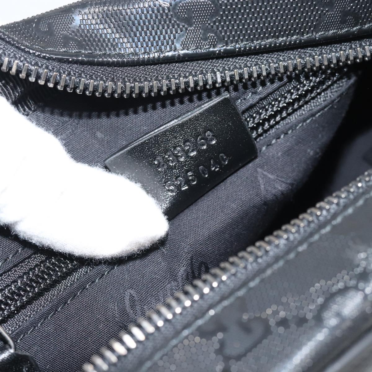 GUCCI GG Implementation Shoulder Bag PVC Black Silver 233268 Auth ep15366A