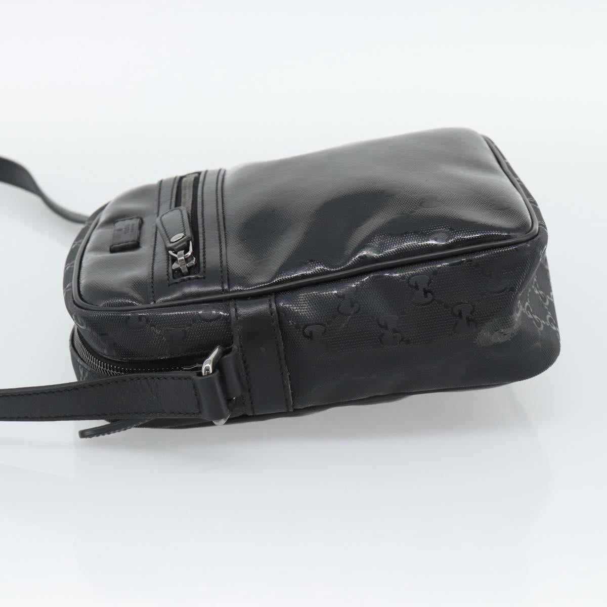 GUCCI GG Implementation Shoulder Bag PVC Black Silver 233268 Auth ep15366A