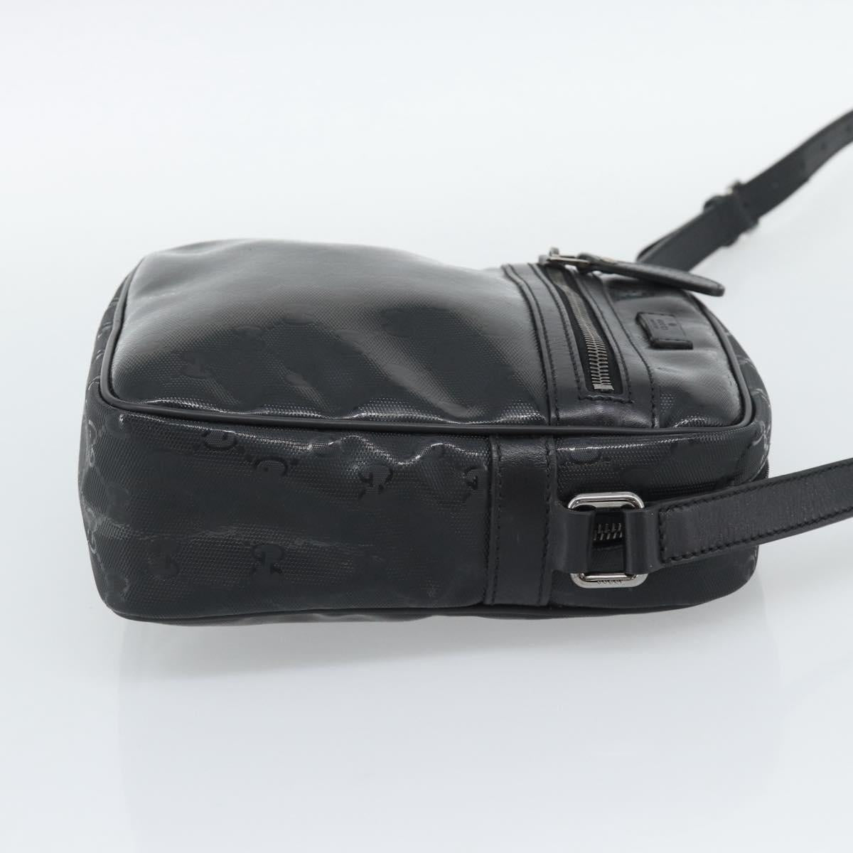 GUCCI GG Implementation Shoulder Bag PVC Black Silver 233268 Auth ep15366A