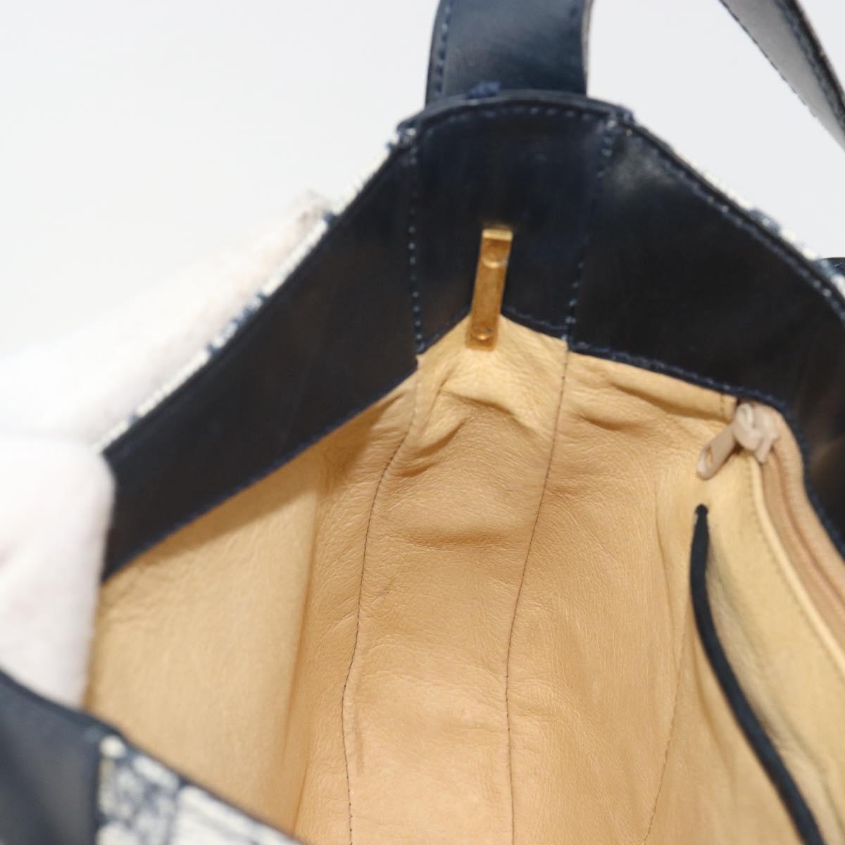 GUCCI GG Supreme Shoulder Bag PVC Leather Navy Gold Tone Auth ep15369A