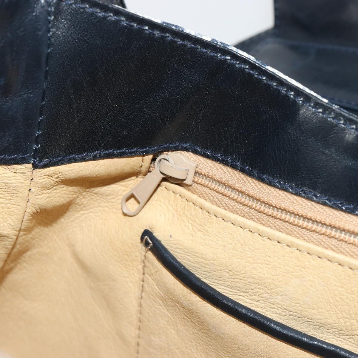GUCCI GG Supreme Shoulder Bag PVC Leather Navy Gold Tone Auth ep15369A