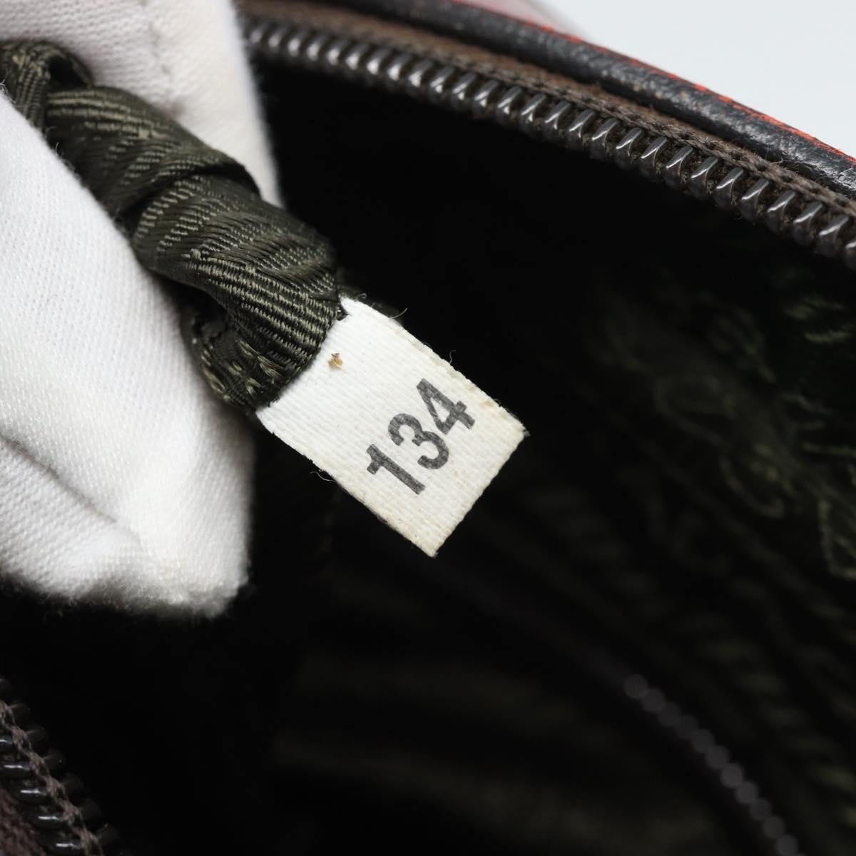 PRADA Hand Bag Leather Red Black Auth ep15370