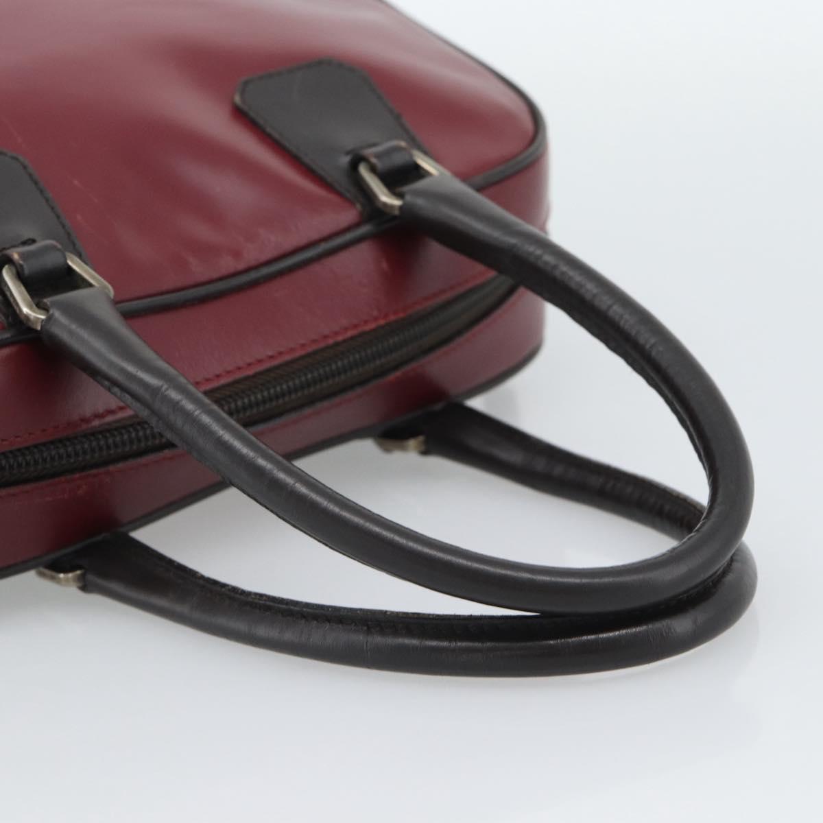 PRADA Hand Bag Leather Red Black Auth ep15370