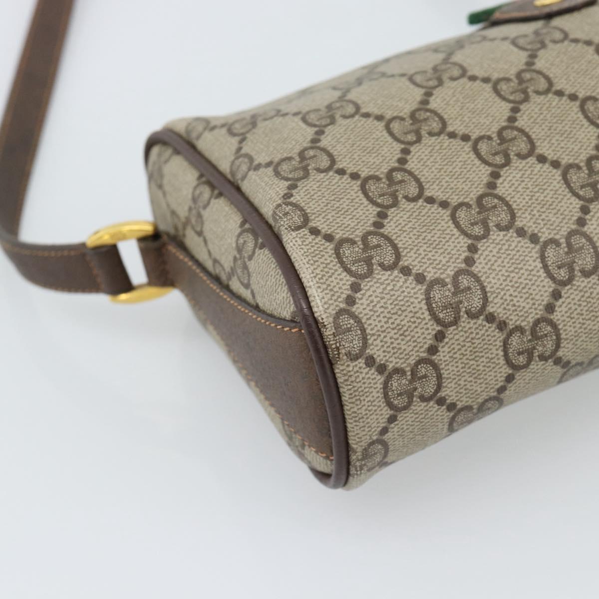 GUCCI GG Supreme Shoulder Bag PVC Leather Beige Gold Tone 89 02 018 Auth ep15372