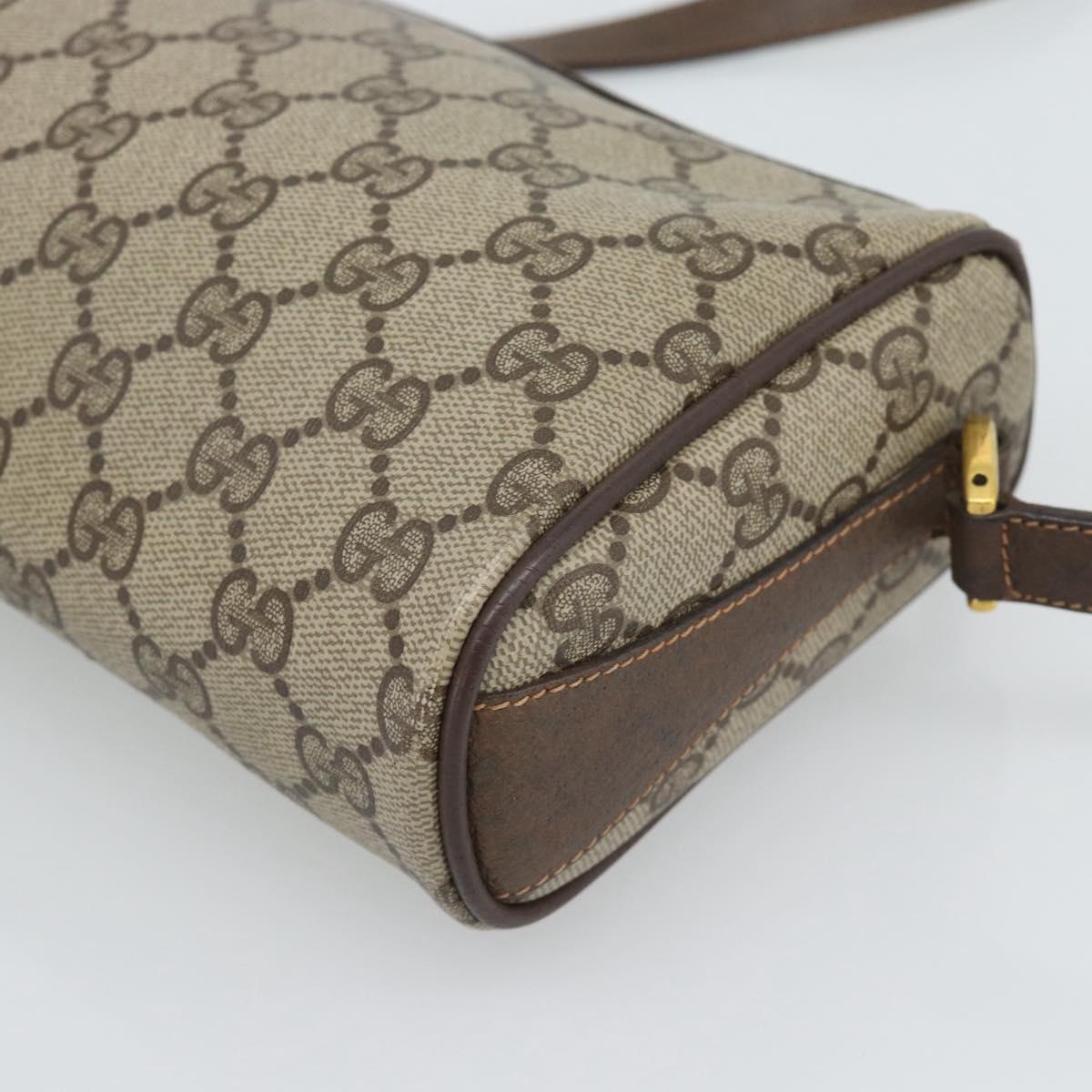 GUCCI GG Supreme Shoulder Bag PVC Leather Beige Gold Tone 89 02 018 Auth ep15372