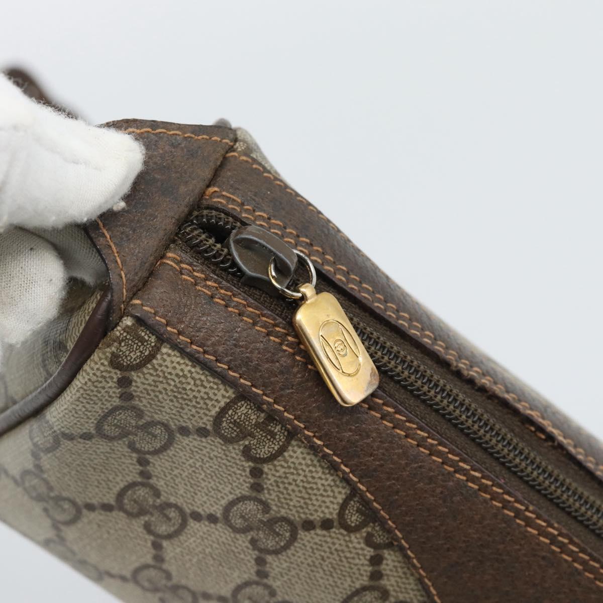 GUCCI GG Supreme Shoulder Bag PVC Leather Beige Gold Tone 89 02 018 Auth ep15372