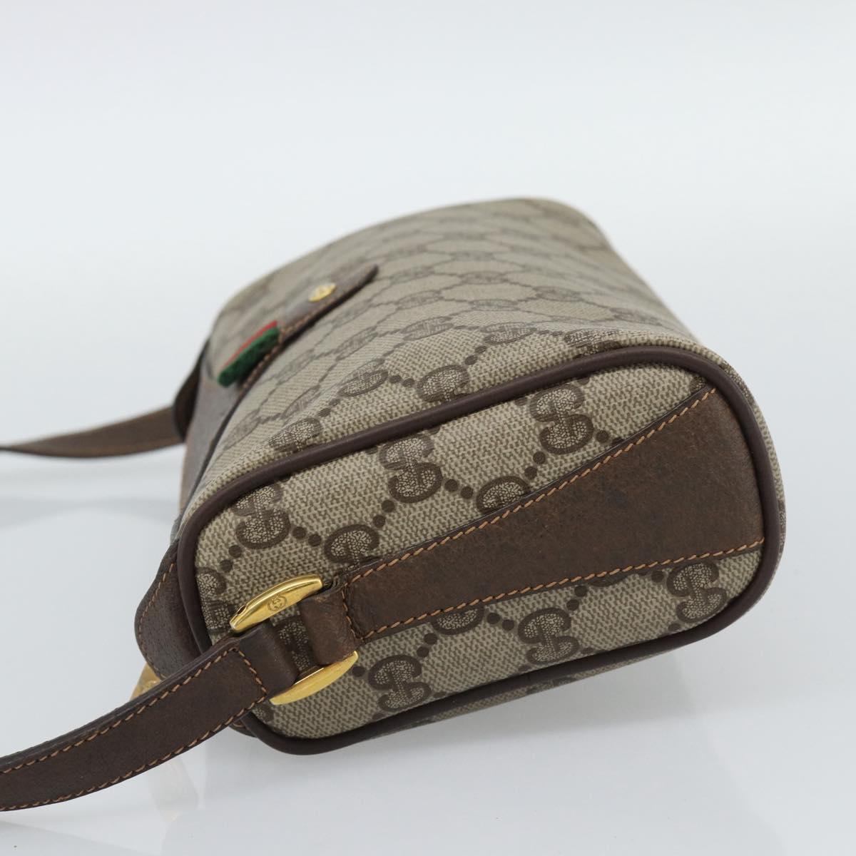 GUCCI GG Supreme Shoulder Bag PVC Leather Beige Gold Tone 89 02 018 Auth ep15372