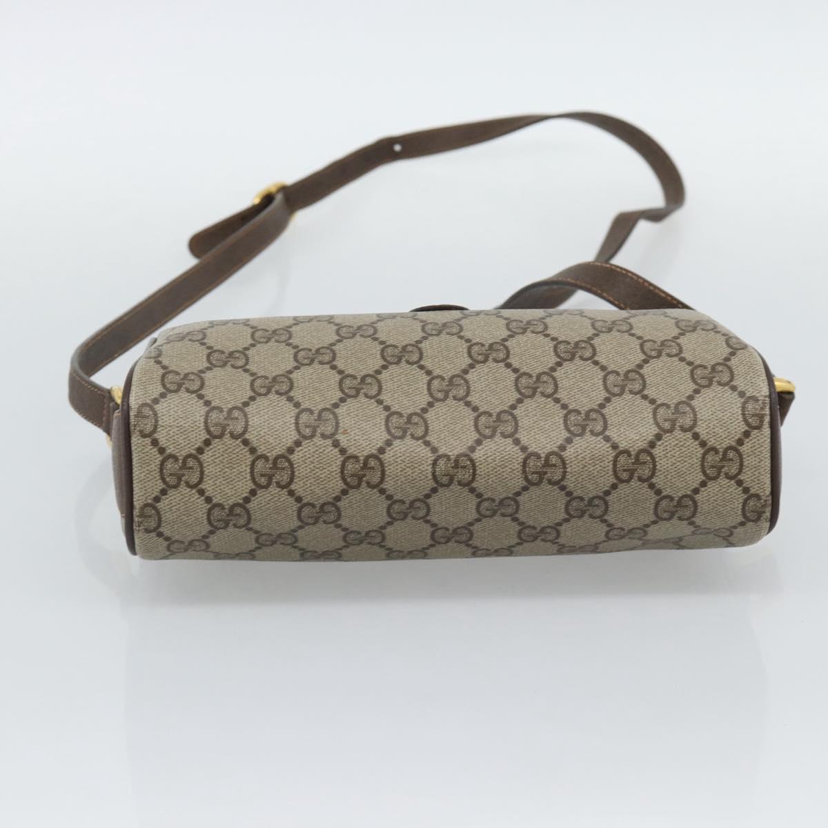 GUCCI GG Supreme Shoulder Bag PVC Leather Beige Gold Tone 89 02 018 Auth ep15372