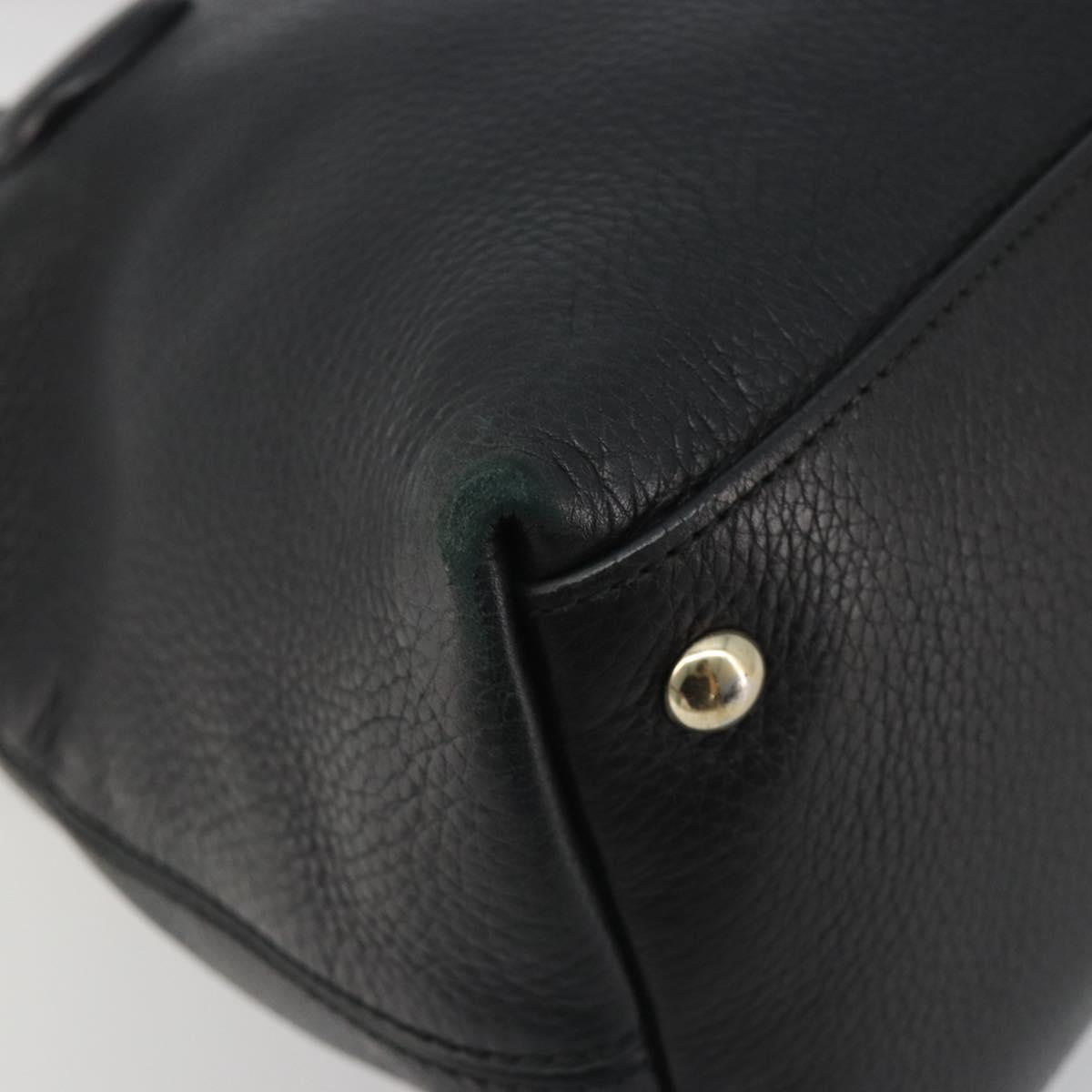 GUCCI Soho Hand Bag Leather 2way Black Gold Tone 308362 Auth ep15374A