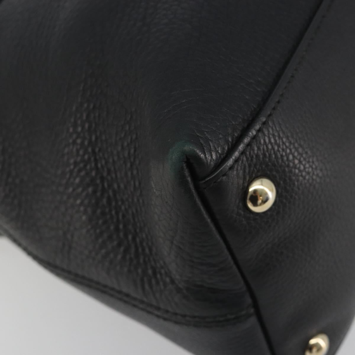 GUCCI Soho Hand Bag Leather 2way Black Gold Tone 308362 Auth ep15374A