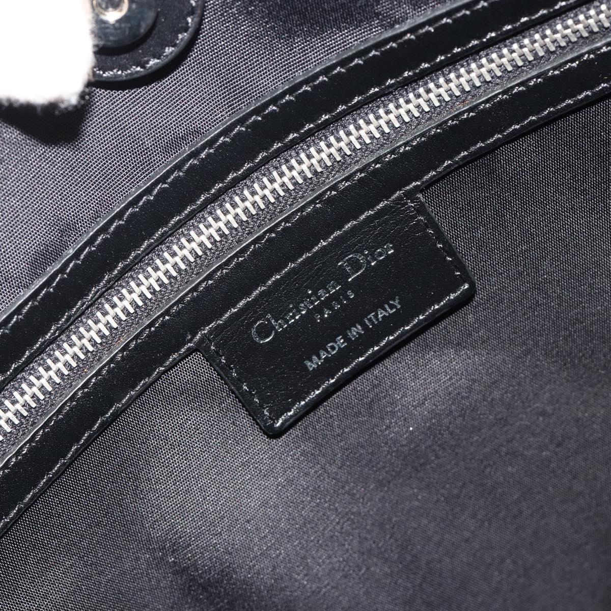 Christian Dior Canage Hand Bag Canvas Black Silver Auth ep15375