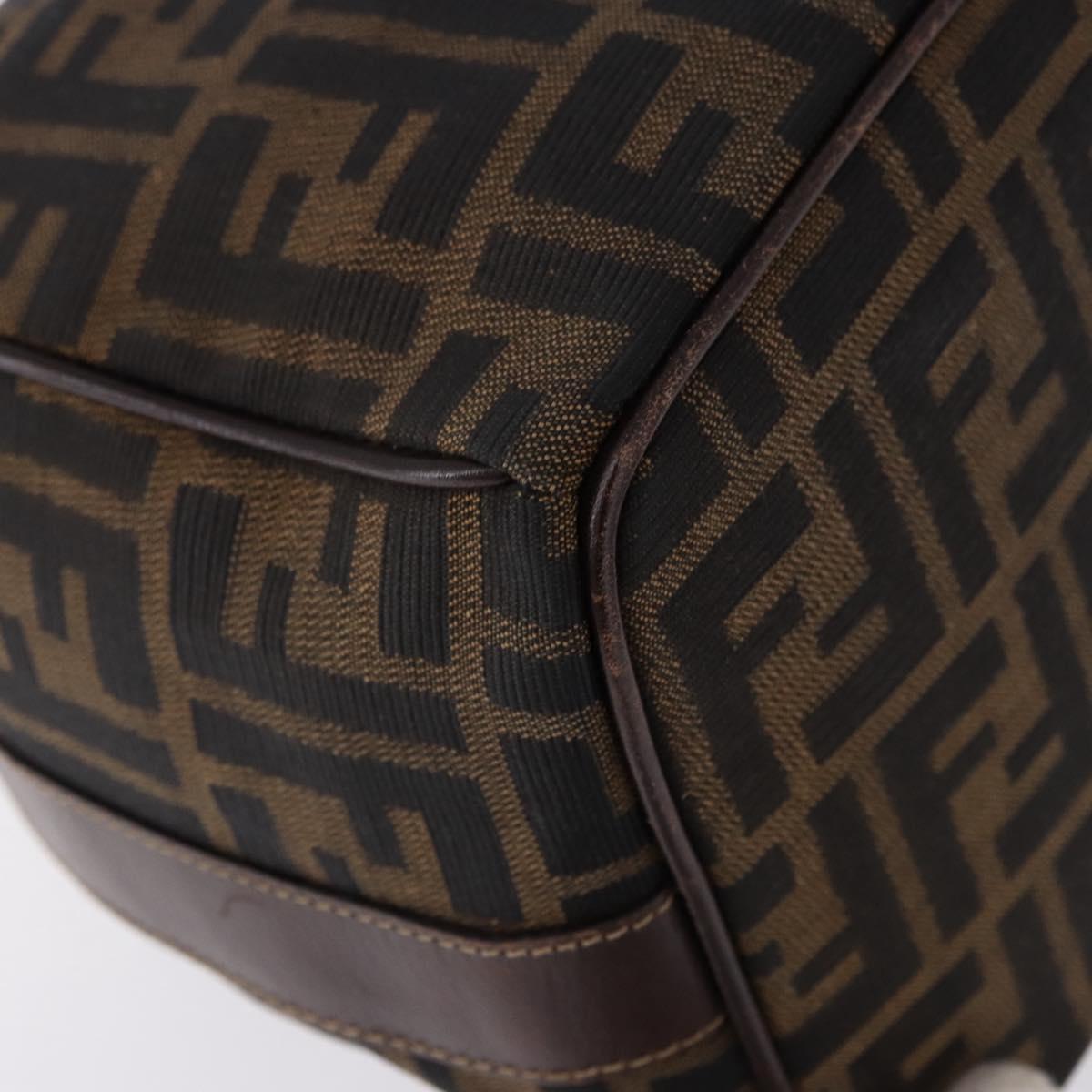 FENDI Zucca Canvas Hand Bag Brown Gold Tone Auth ep15381