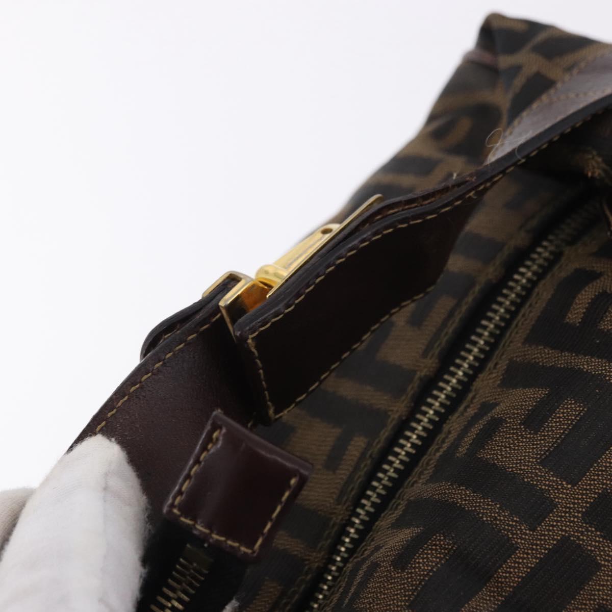 FENDI Zucca Canvas Hand Bag Brown Gold Tone Auth ep15381