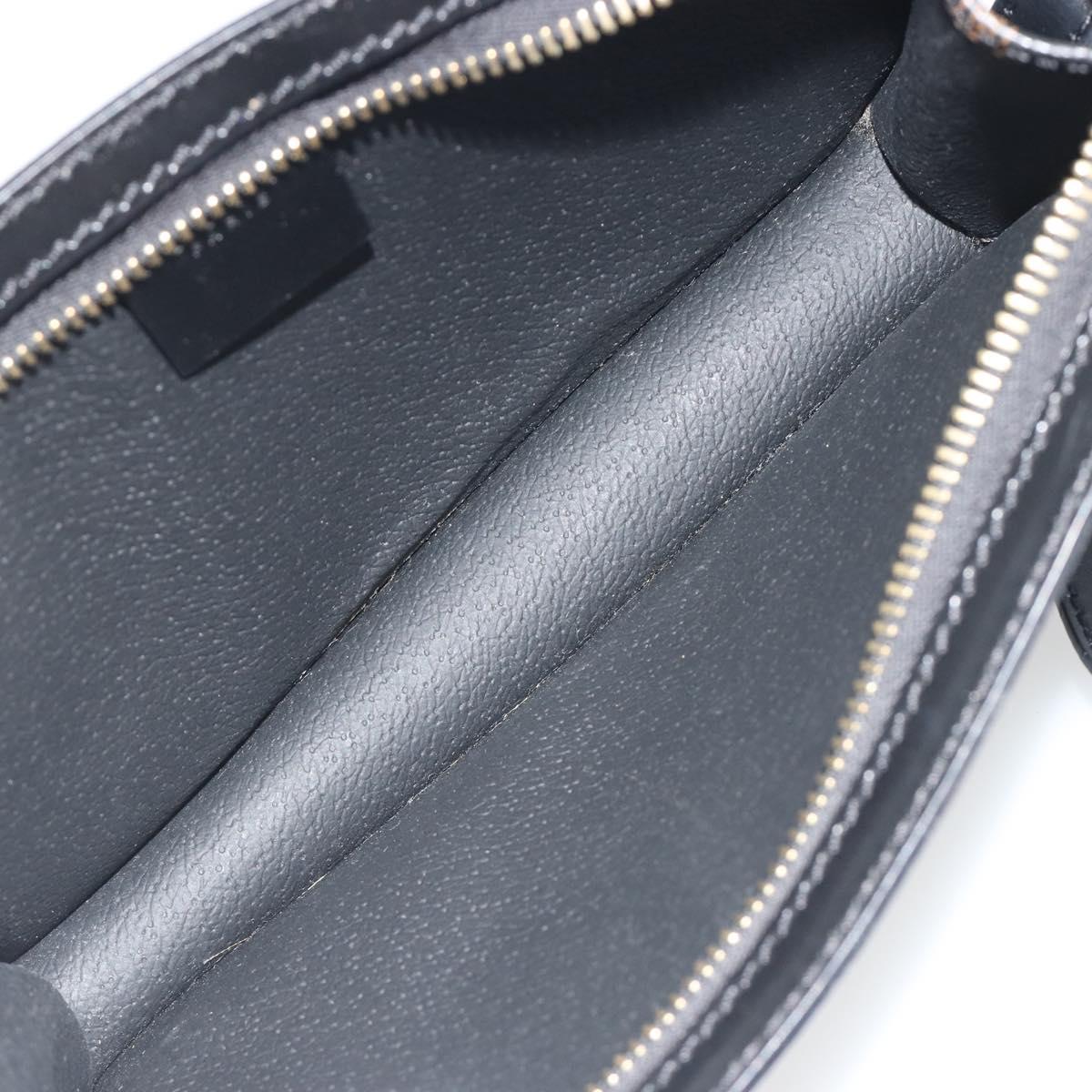 CELINE Macadam Accessory Pouch PVC Leather Black Gold Tone Auth ep15382A