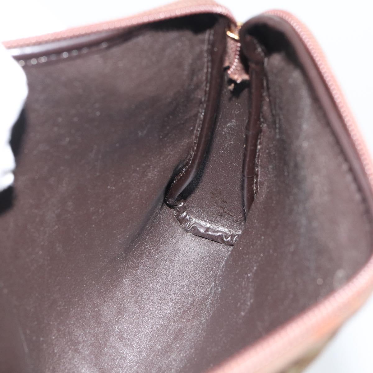 Christian Dior Trotter Canvas Pouch Brown Gold Tone Auth ep15385