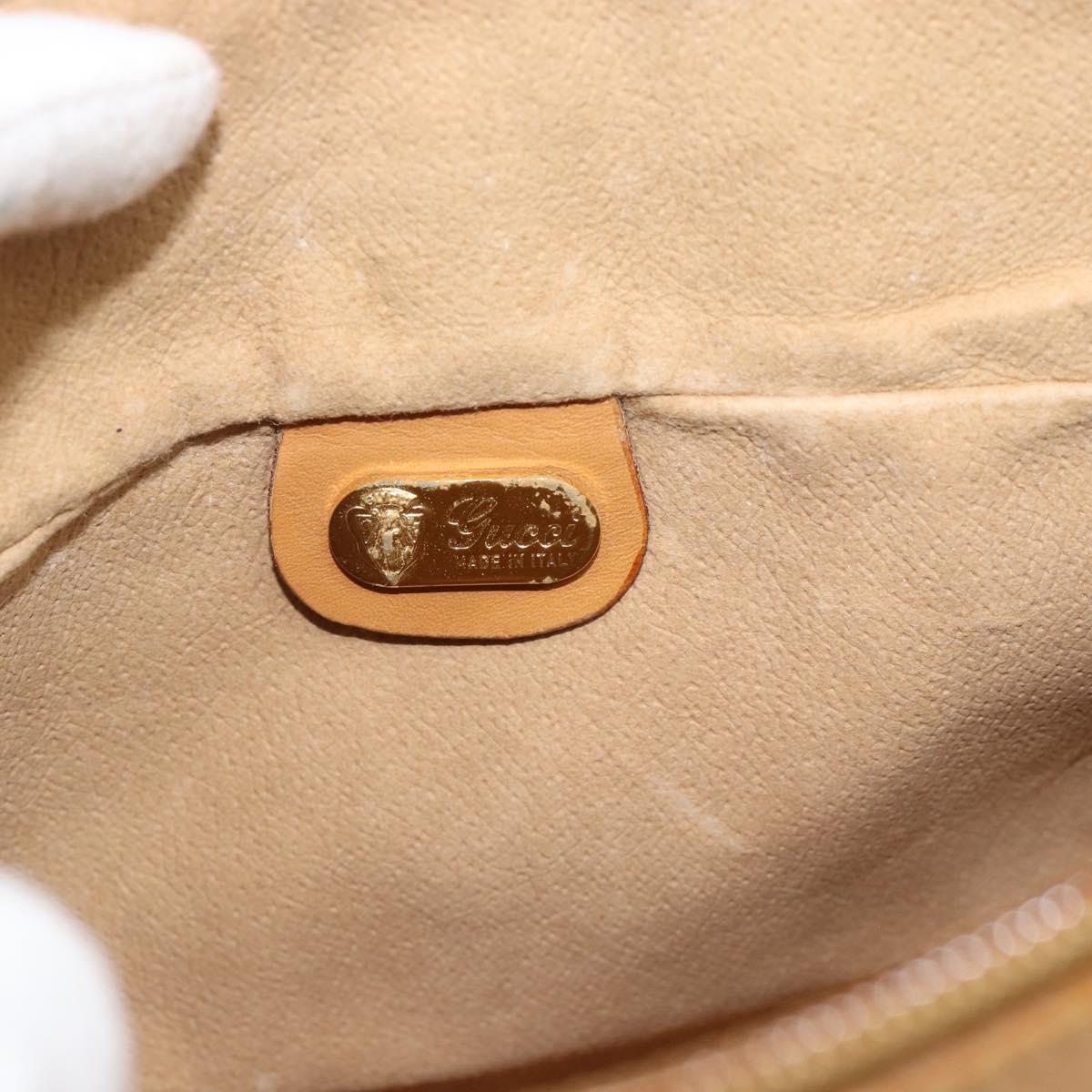 GUCCI Micro GG Shoulder Bag PVC Leather Beige Gold Tone 01 37 4001 Auth ep15391