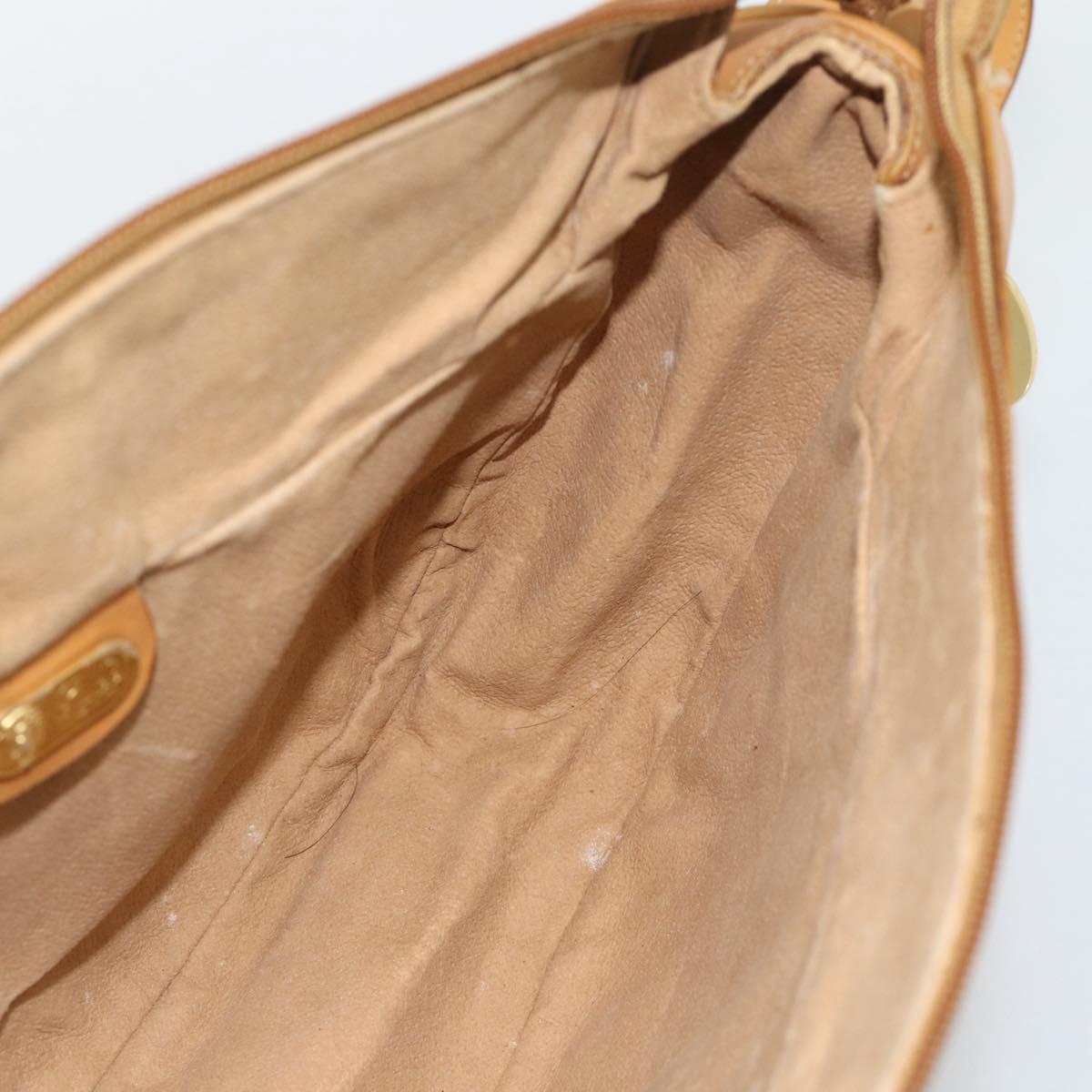 GUCCI Micro GG Shoulder Bag PVC Leather Beige Gold Tone 01 37 4001 Auth ep15391