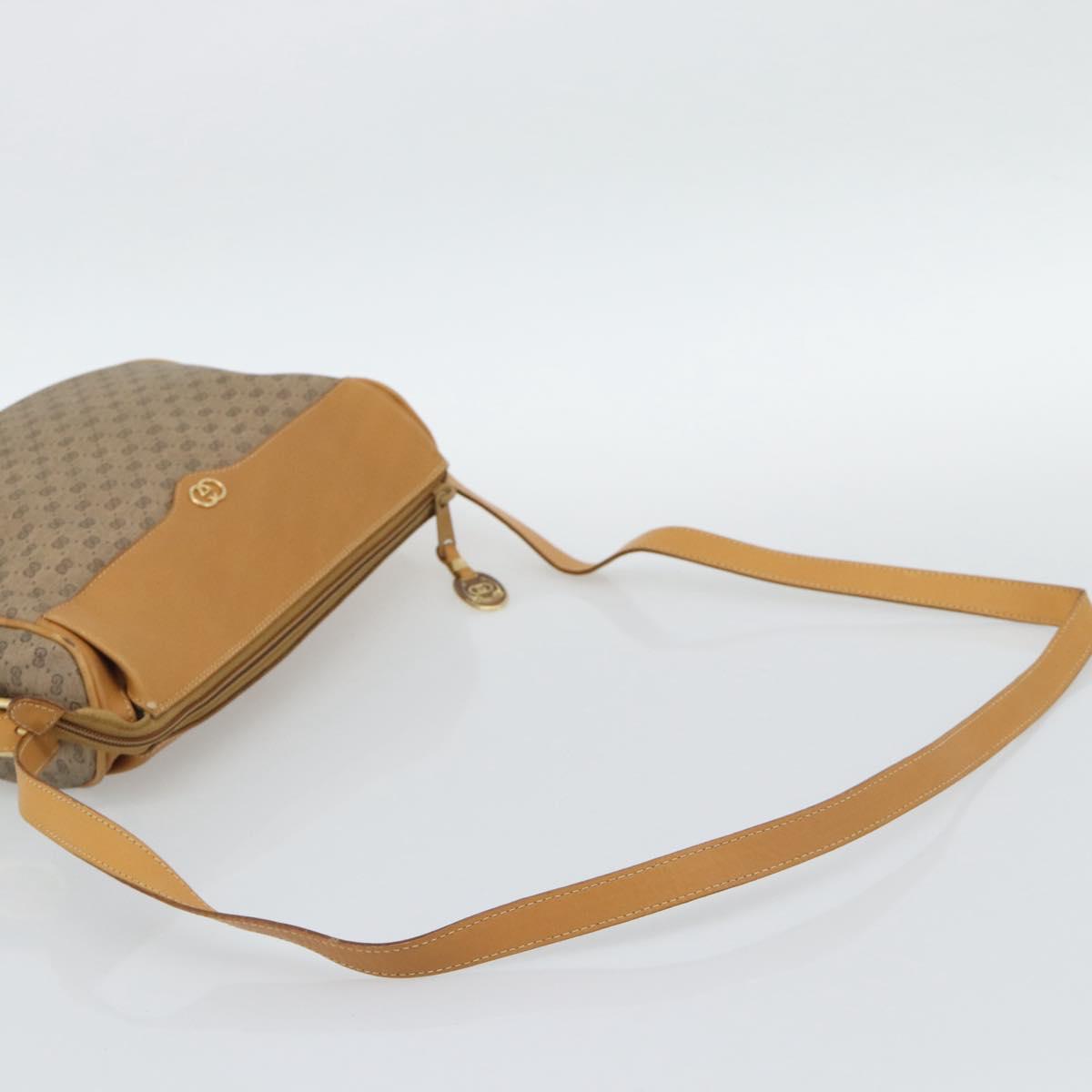 GUCCI Micro GG Shoulder Bag PVC Leather Beige Gold Tone 01 37 4001 Auth ep15391