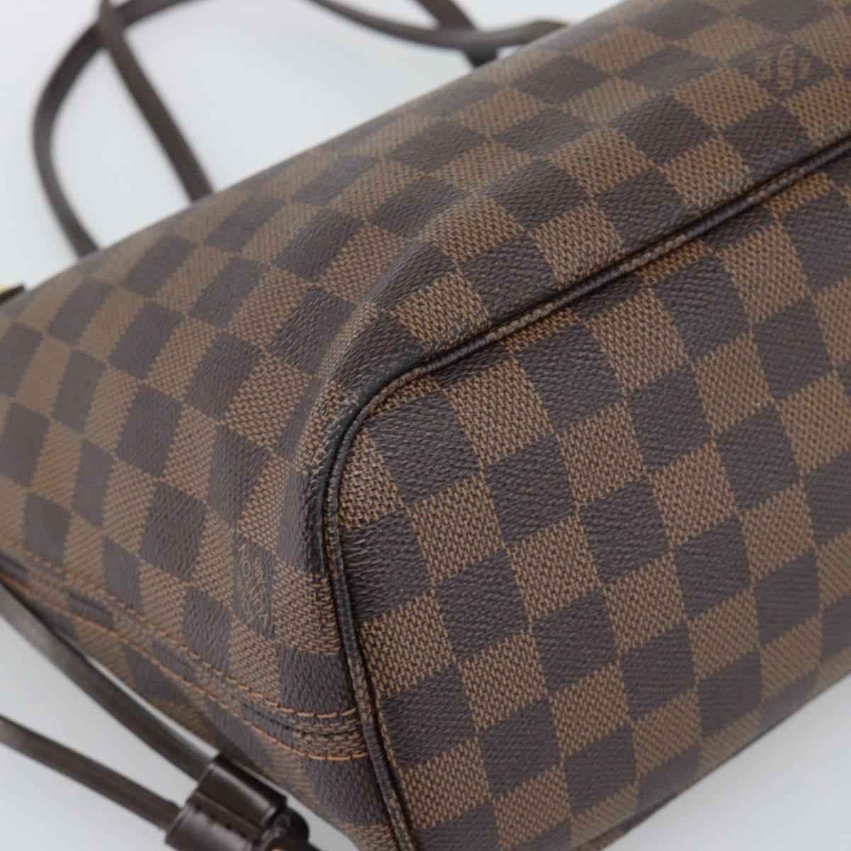 LOUIS VUITTON Damier Ebene Neverfull PM Tote Bag N51109 LV Auth ep15394