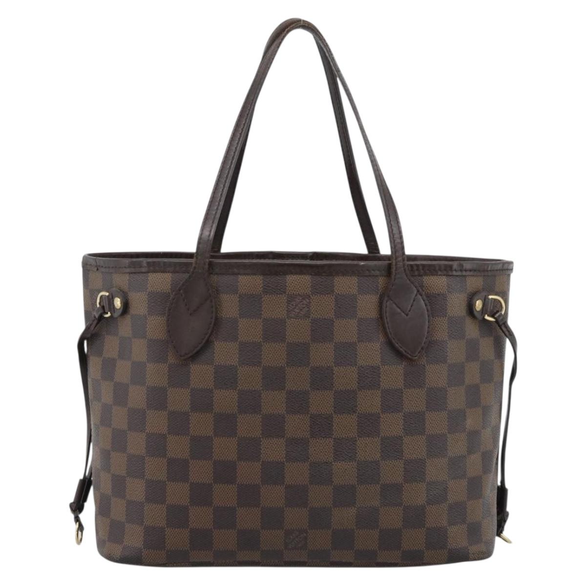 LOUIS VUITTON Damier Ebene Neverfull PM Tote Bag N51109 LV Auth ep15394